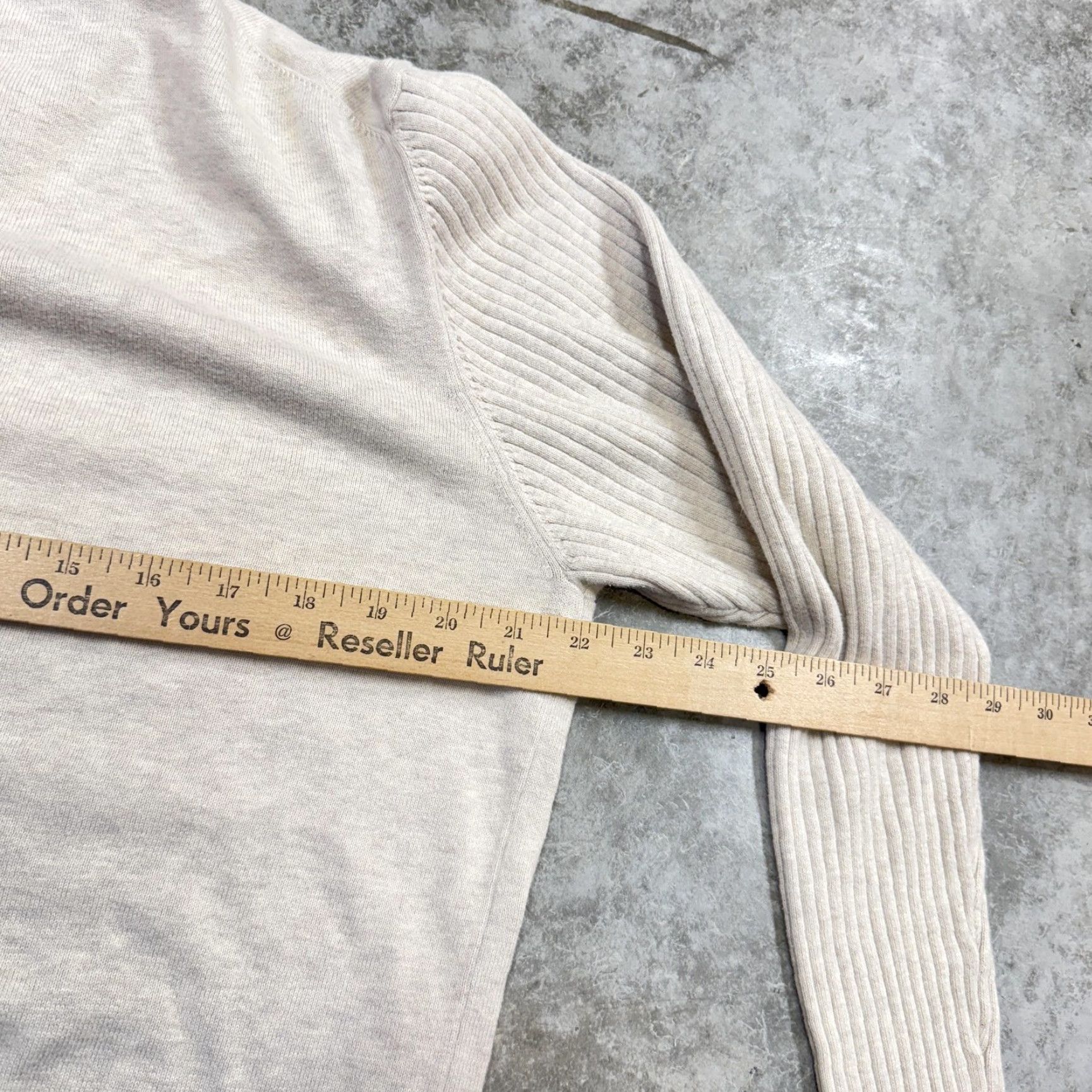 Nike VINTAGE Tiger Woods Sweater Mens Large Beige Cream V Neck Ribbed Knit Long Sleeve Golf Size US L / EU 52-54 / 3 - 5 Thumbnail