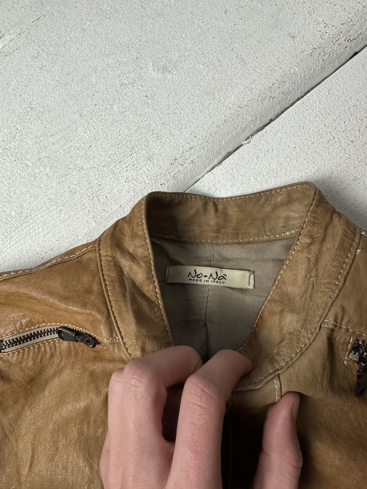Other 🚨Y2K RICK OWENS TYPE DIRTY SLIM FIT ZIP LEATHER JACKET Size L / US 10 / IT 46 - 7 Thumbnail