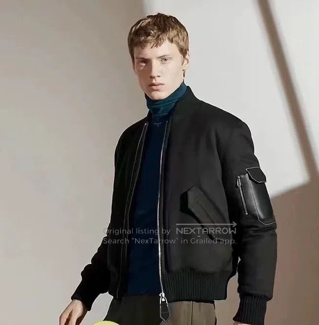 Hermes Hermes Black Cashmere and Leather Filled Long Sleeve Short Size US M / EU 48-50 / 2 - 2 Thumbnail