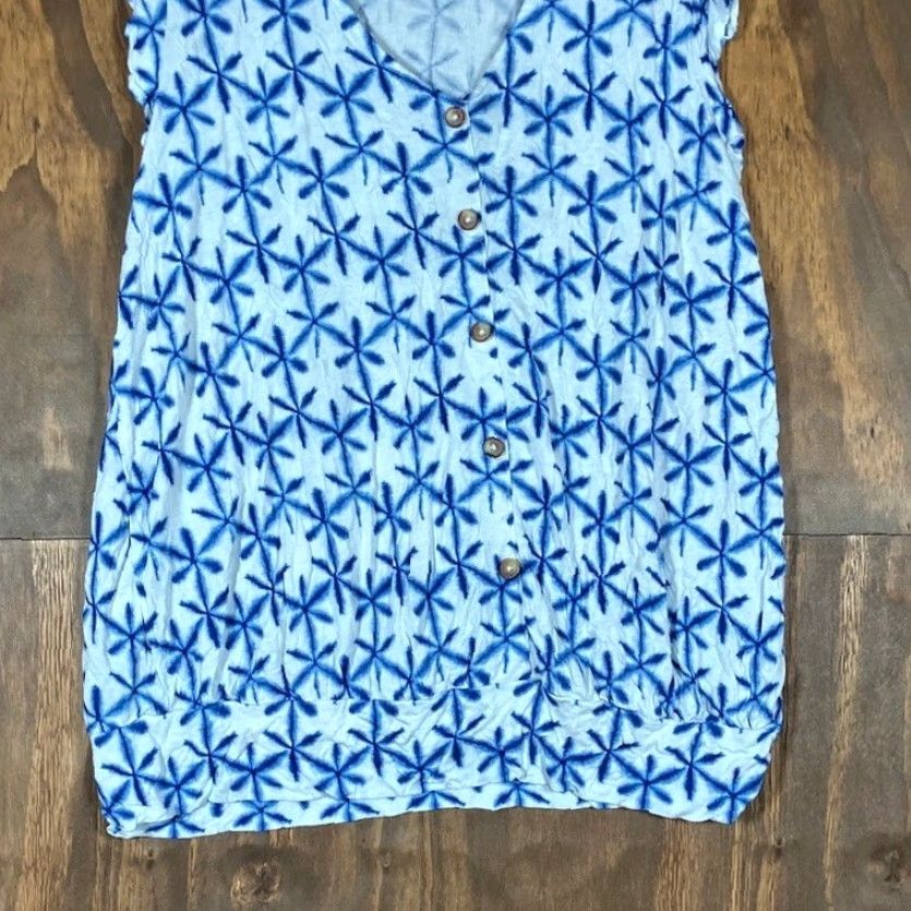 Loft VINTAGE LOFT Outlet Womens Blouse White V-Neck Flutter Cap Sleeve Large Size L / US 10 / IT 46 - 3 Thumbnail