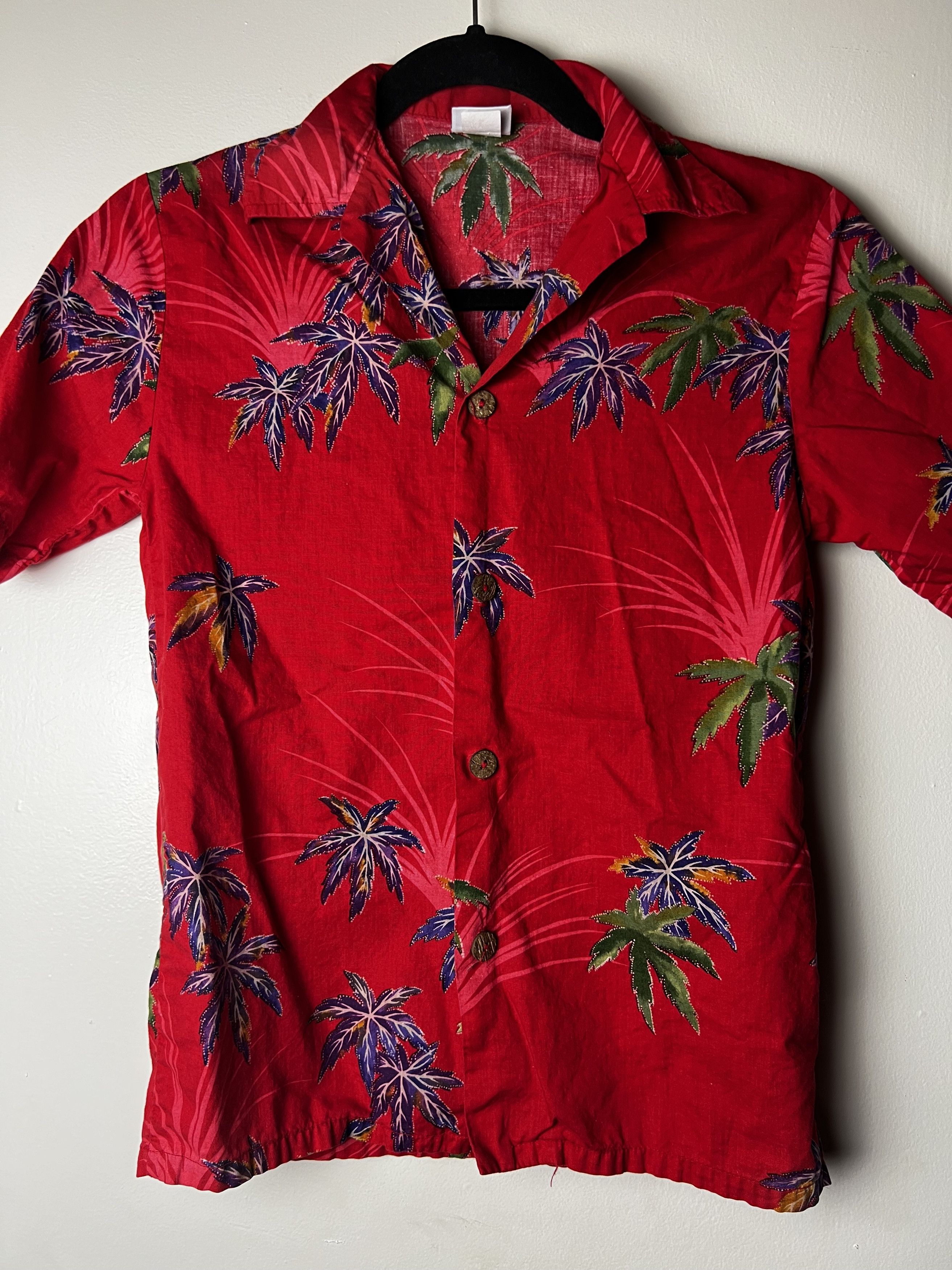 Vintage Vintage Wave Hawaiian Palm Tree Print Short Sleeve Button Up Size XXS / US 00 / IT 34 - 2 Thumbnail