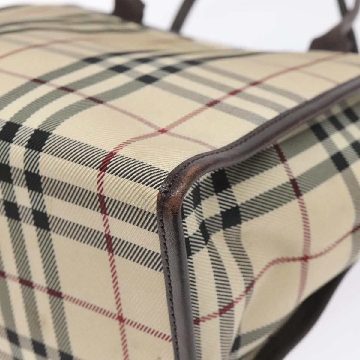 Burberry Burberry Nova Check Hand Bag Nylon Leather Beige Silver Size ONE SIZE - 14 Thumbnail
