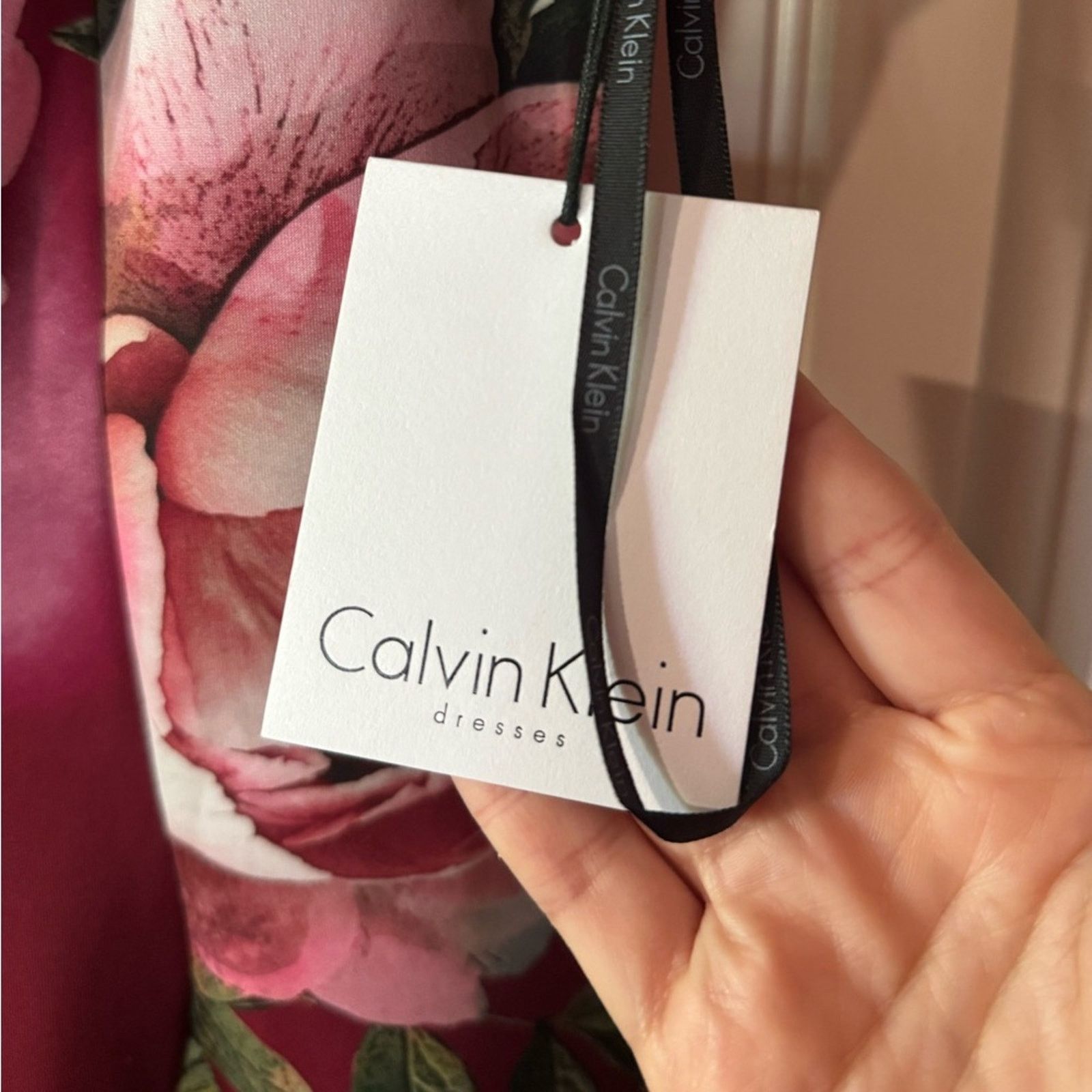 Calvin Klein NEW CALVIN KLEIN Burgundy Floral A-Line Dress (Size 8) Size M / US 6-8 / IT 42-44 - 2 Thumbnail