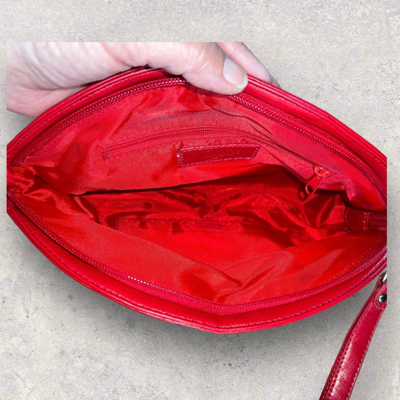 Other Vintage Candie’s Red Perforated Faux Leather Clutch Size ONE SIZE - 4 Thumbnail