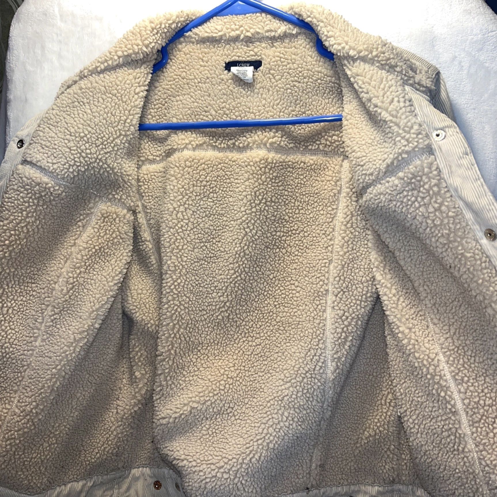 J.Crew Vintage J Crew Jacket M Oatmeal Corduroy Sherpa Lining Snap Pocket Bomber Size M / US 6-8 / IT 42-44 - 3 Thumbnail