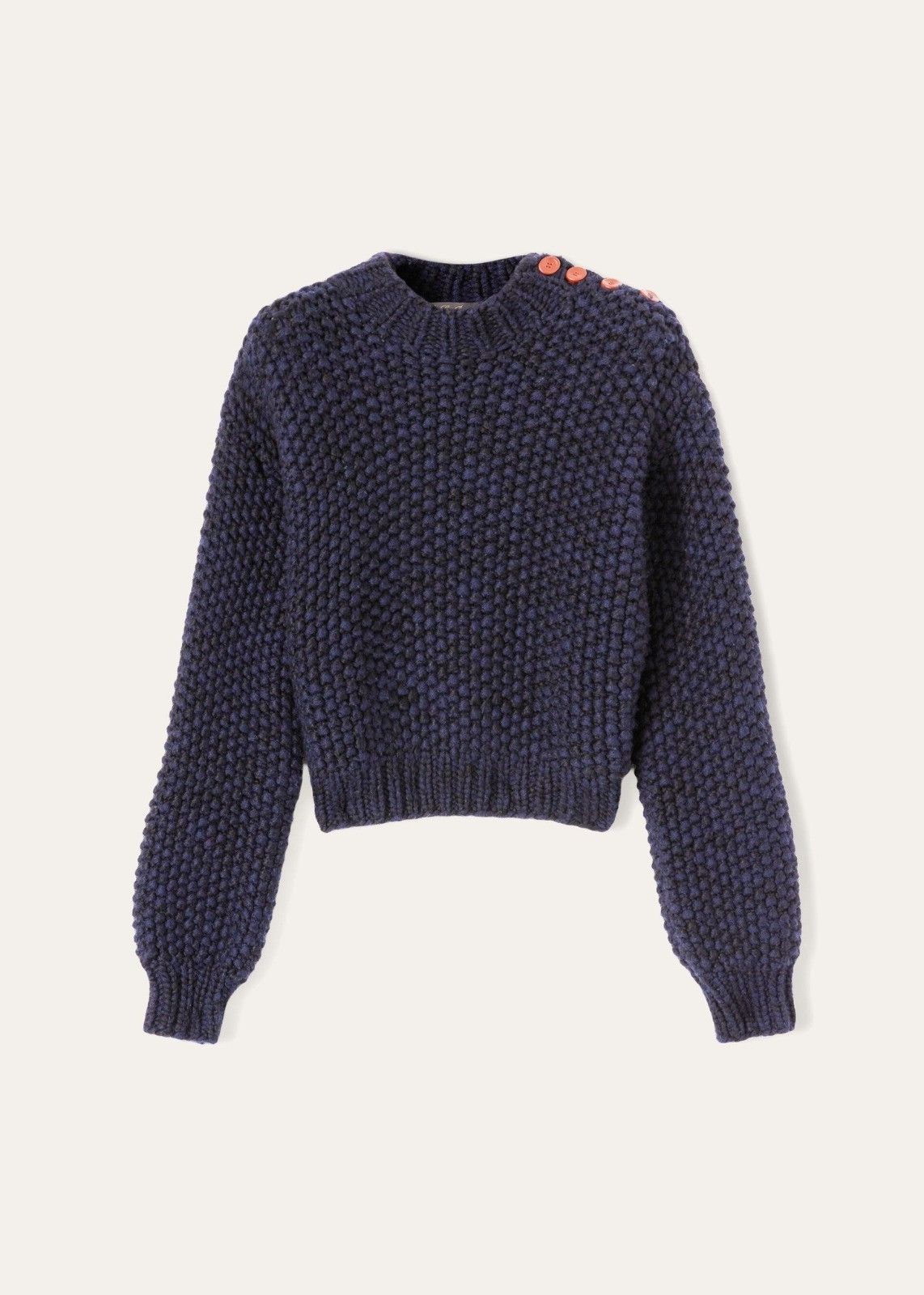 o1srvl11e0824 Chimbote Mock-Neck Sweater in Navy Blue