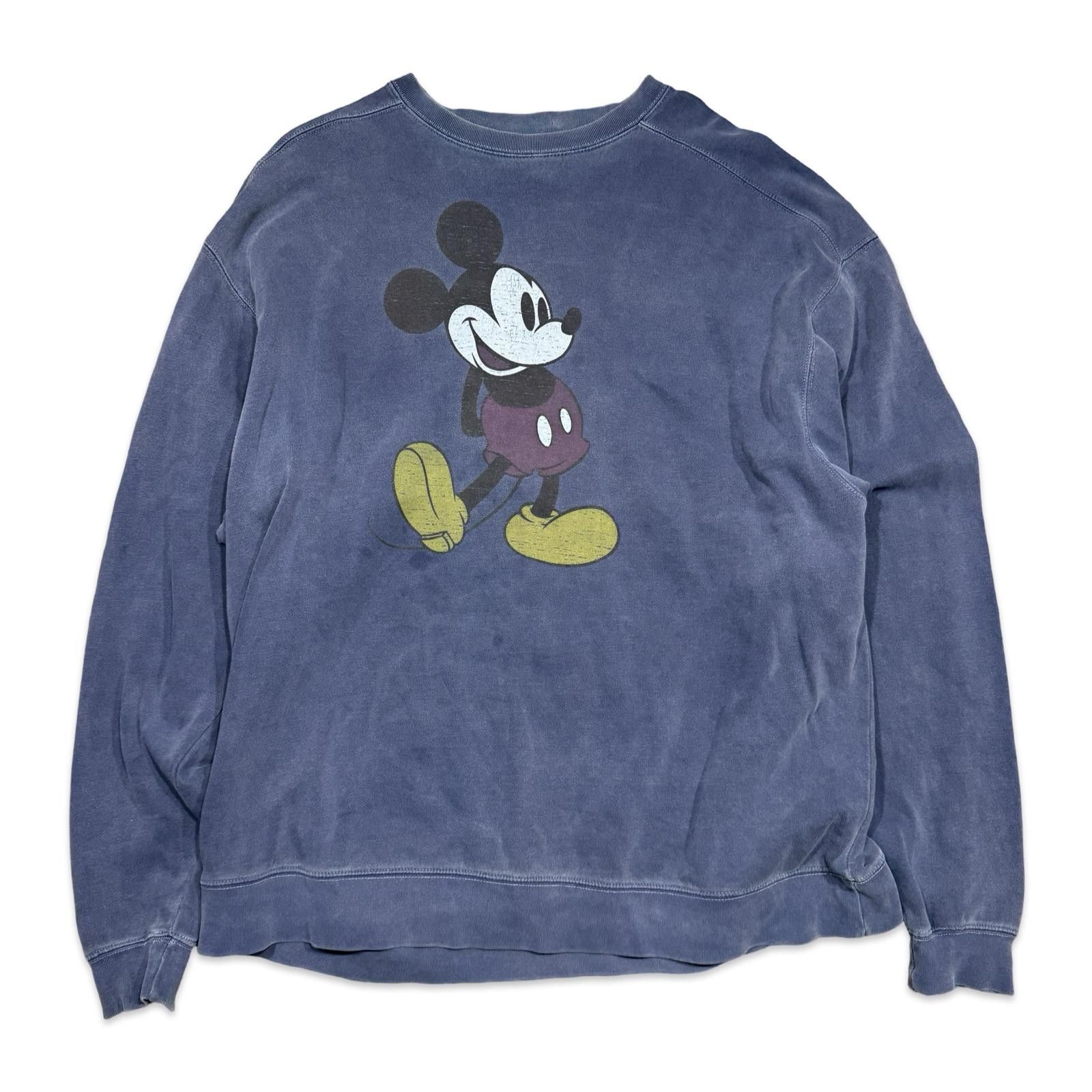 Disney Vintage Mickey Mouse Blue Wash Crewneck Sweatshirt Size US XXL / EU 58 / 5 - 1 Thumbnail