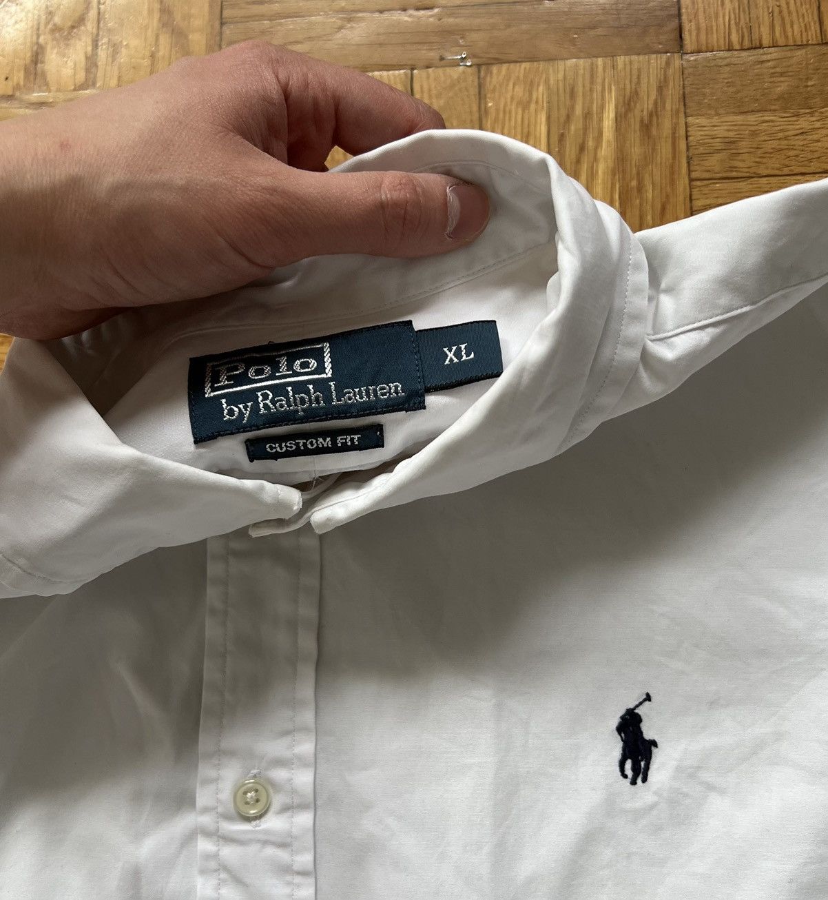 Polo Ralph Lauren × Vintage Biała Koszula Polo Ralph Lauren Custom Fit Size US XL / EU 56 / 4 - 2 Thumbnail