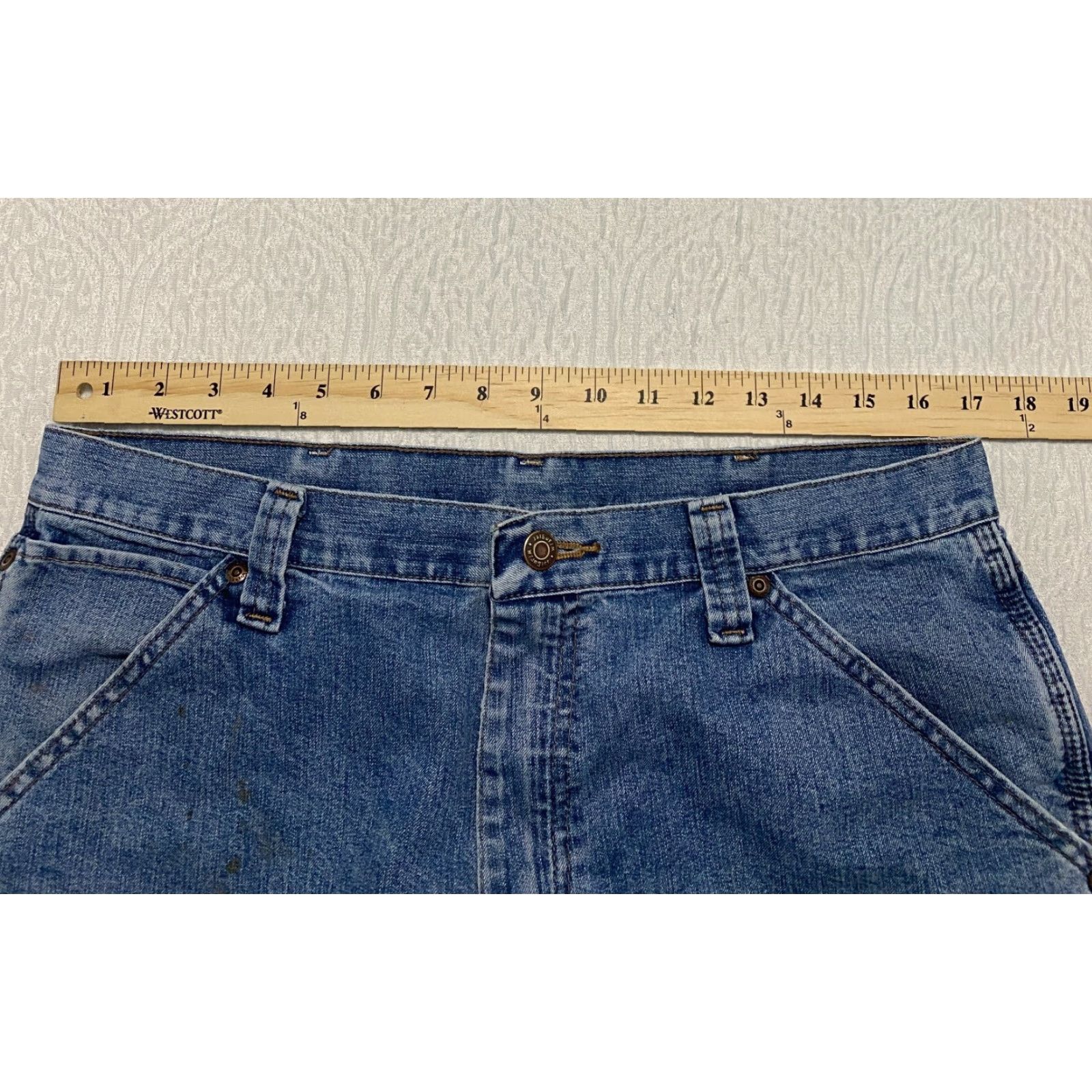 Wrangler VINTAGE Wrangler Carpenter Jeans Men's Size 34×30 Blue Relaxed Wide-Leg Denim 5-Pocket Wrangler Carpenter Work Mens Regular 34 Blue Size US 34 / EU 50 - 6 Thumbnail