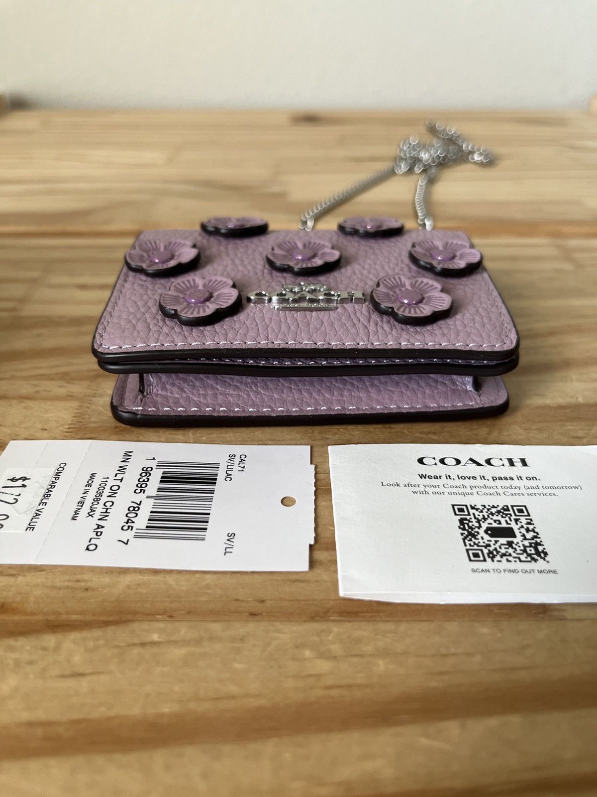 Coach Coach Mini Wallet On A Chain With Floral Applique Size ONE SIZE - 6 Thumbnail