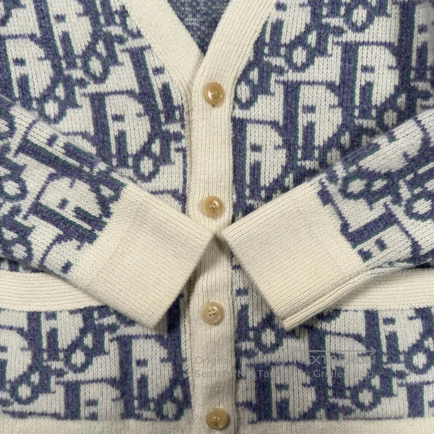 Dior dior white blue patterned wool cardigan. Size US M / EU 48-50 / 2 - 6 Thumbnail