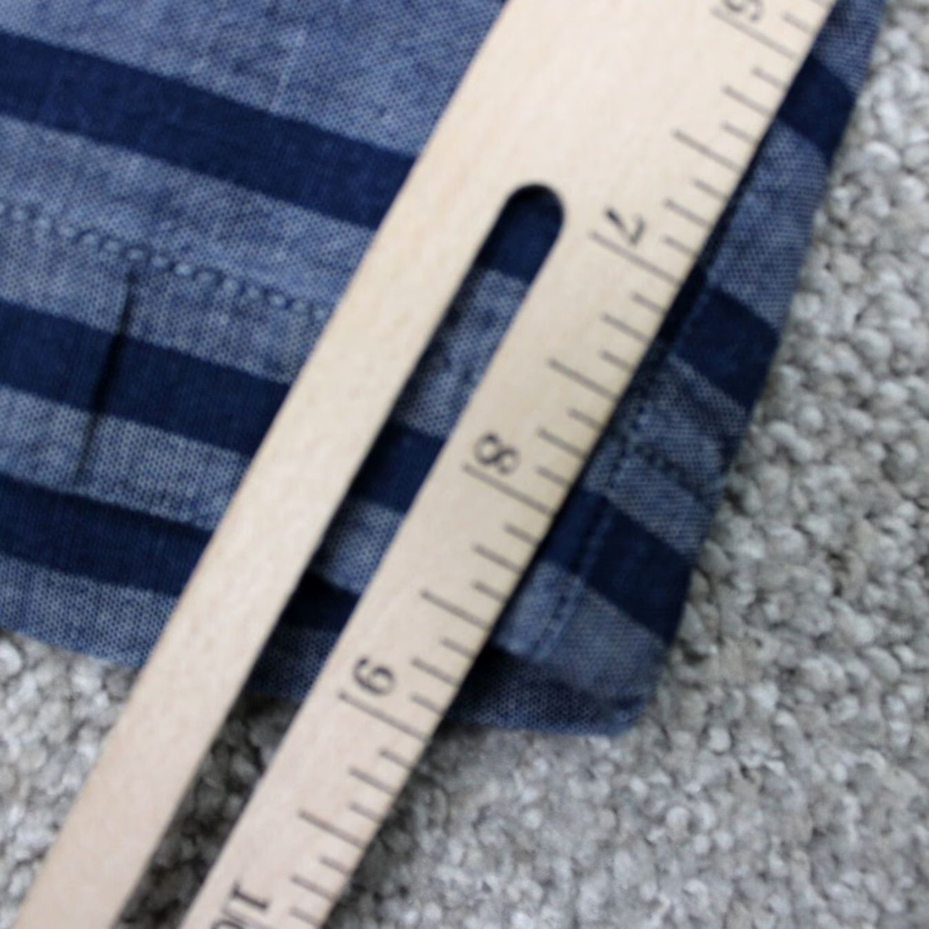 J.Crew J.CREW Stanton Shorts Mens 38 Blue Striped Chino Flat Front Cotton 9" inseam Size US 38 / EU 54 - 4 Thumbnail
