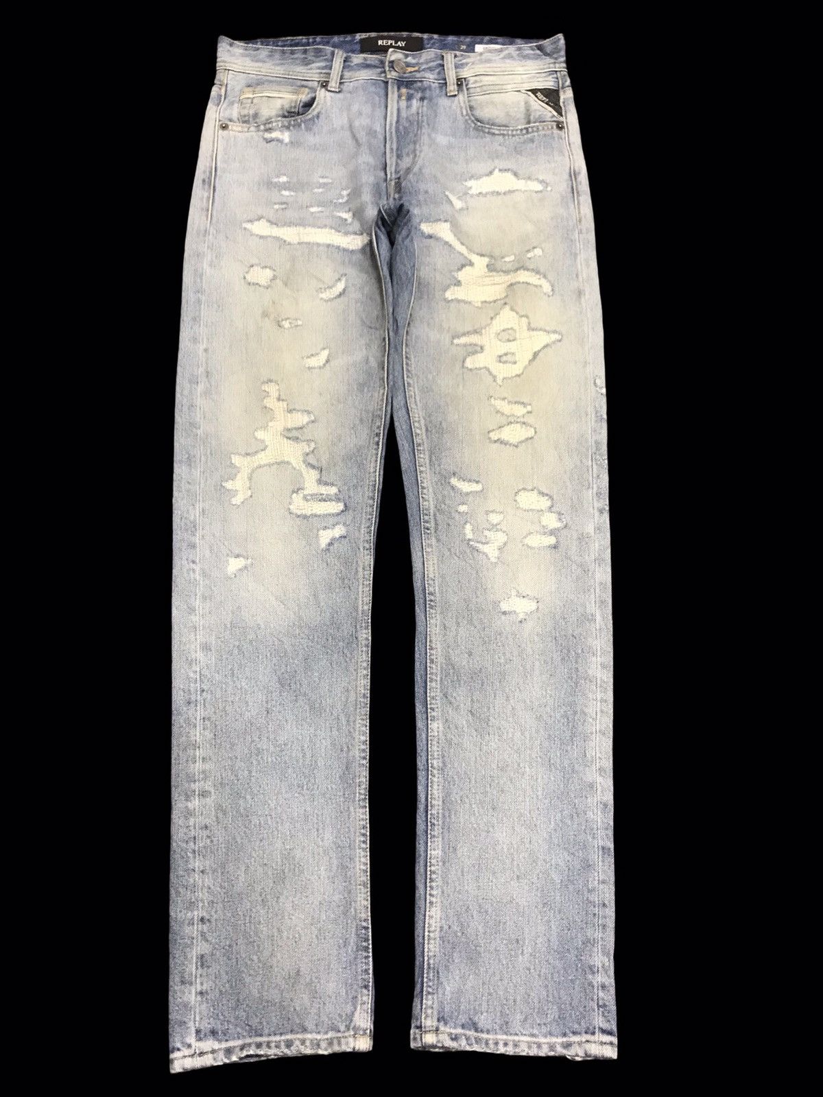Replay 💥DENIM ART💥REPLAY CRAZY BORO PATCHWORK DENIM F189 Size US 32 / EU 48 - 1 Thumbnail