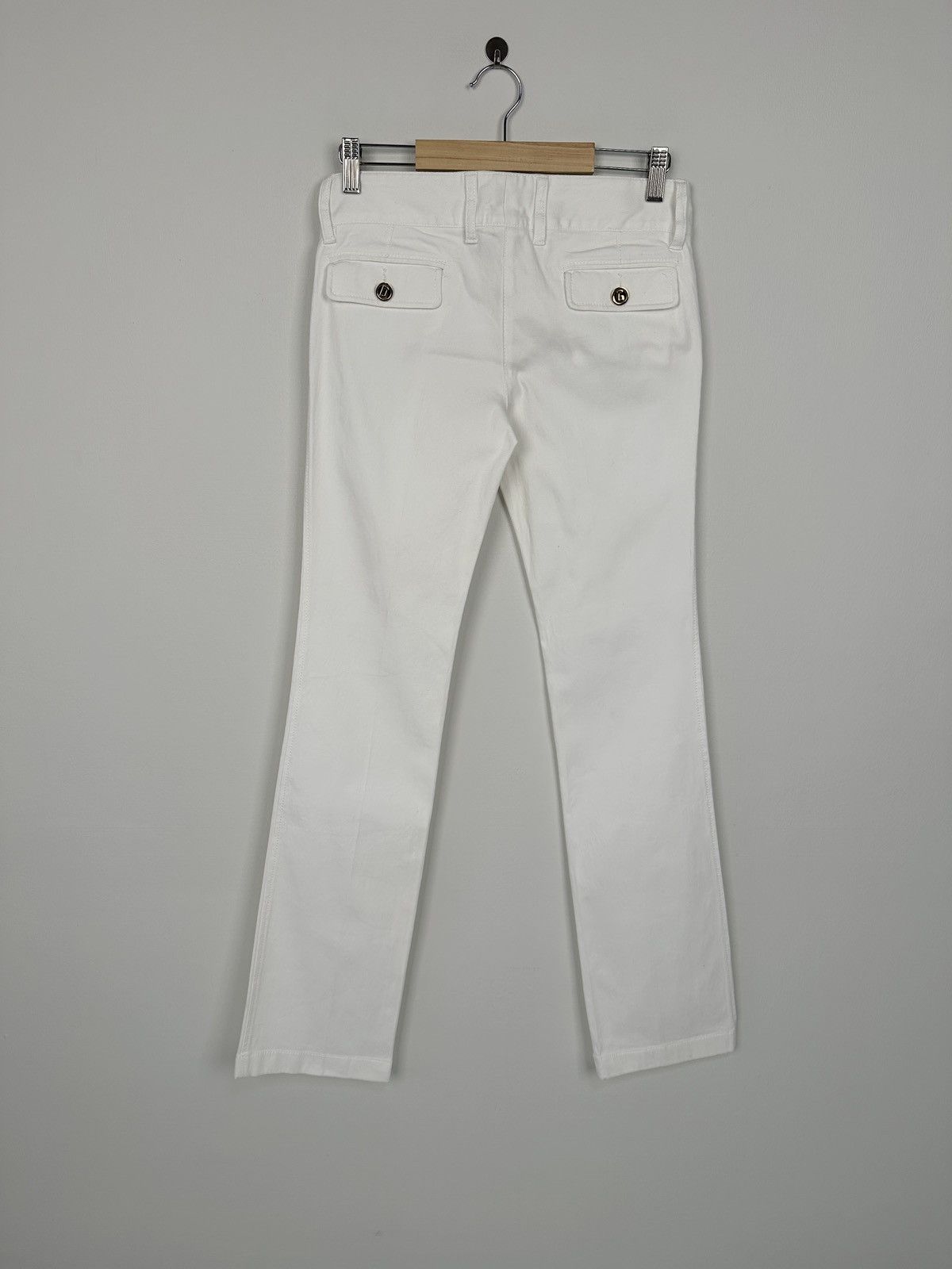 Dolce & Gabbana Y2K DOLCE & GABBANA Flared White Jeans Pants Gold Button Size 25" / US 0 / IT 36 - 2 Thumbnail