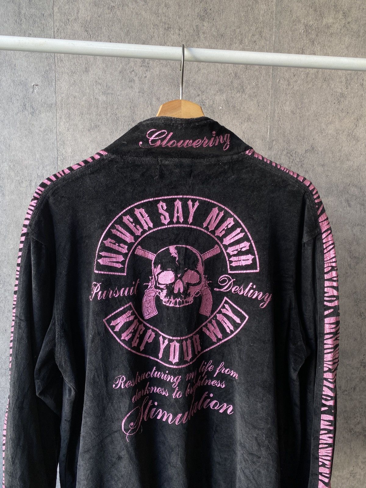 Japanese Brand Dia Star Y2K Design Skull Velvet Zipper Jacket Size US L / EU 52-54 / 3 - 11 Thumbnail