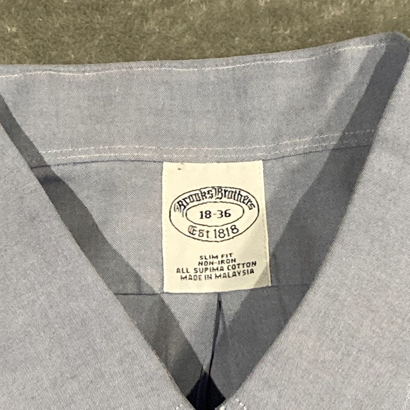 Brooks Brothers Brooks Brothers Shirt Mens Size 18-36 Blue Slim Fit Non Iron Long Sleeve Button-Up Shirt Size US XXL / EU 58 / 5 - 4 Thumbnail