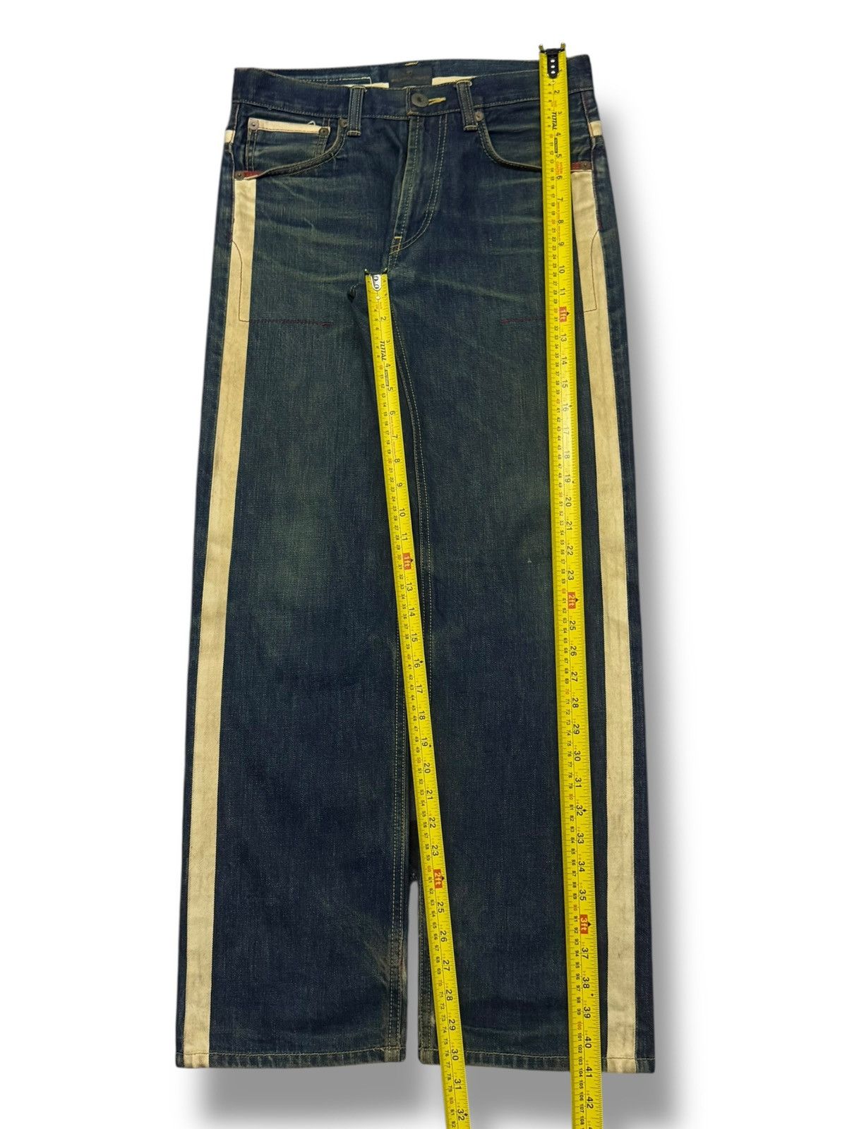 Hysteric Glamour Vintage Walking Jumper by Bobson Japanese Denim Side Stripe Size US 31 - 16 Thumbnail