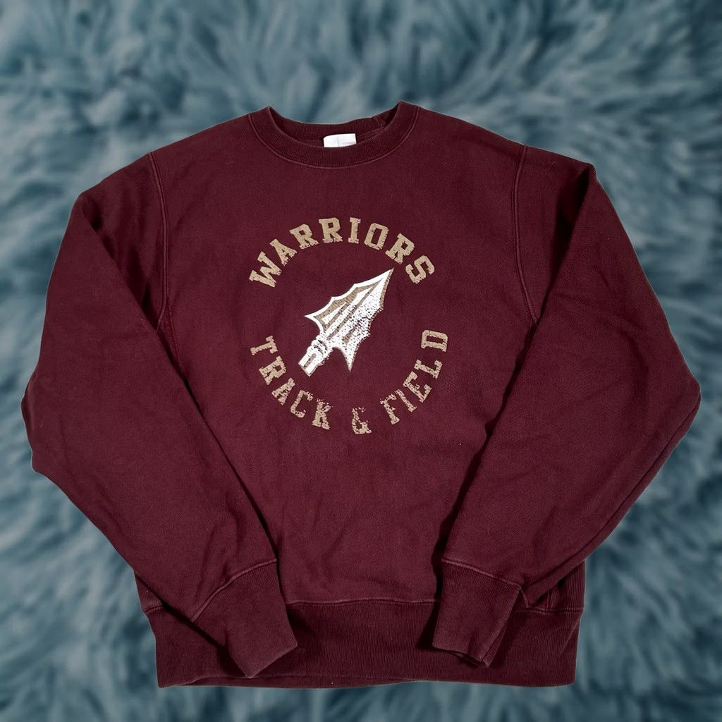 Champion VINTAGE Champion Sweatshirt Unisex Adults Small Red Warriors Track & Field Size S Pullover Sweatshirt Style Activewear Size S / US 4 / IT 40 - 1 Thumbnail