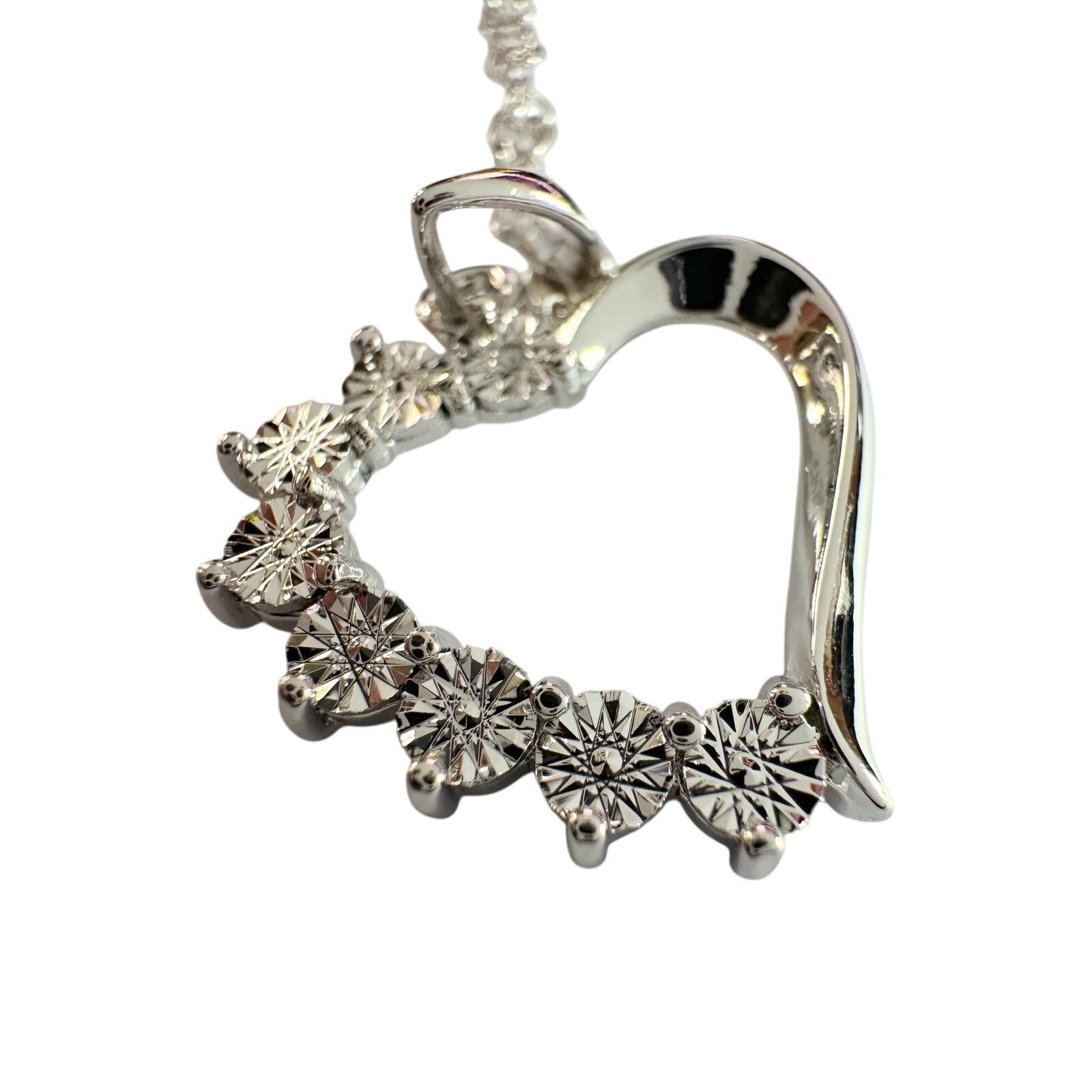 Other Beautiful Heart Necklace - Illusion Set Diamond Accent Size ONE SIZE - 3 Thumbnail