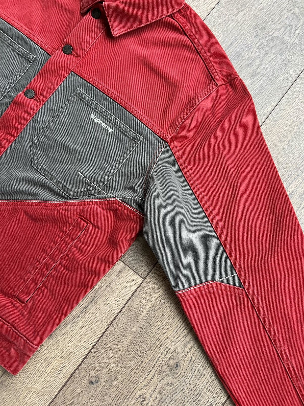 Supreme Supreme 2-Tone Paneled Denim Jacket “Red” Large Size US L / EU 52-54 / 3 - 9 Thumbnail