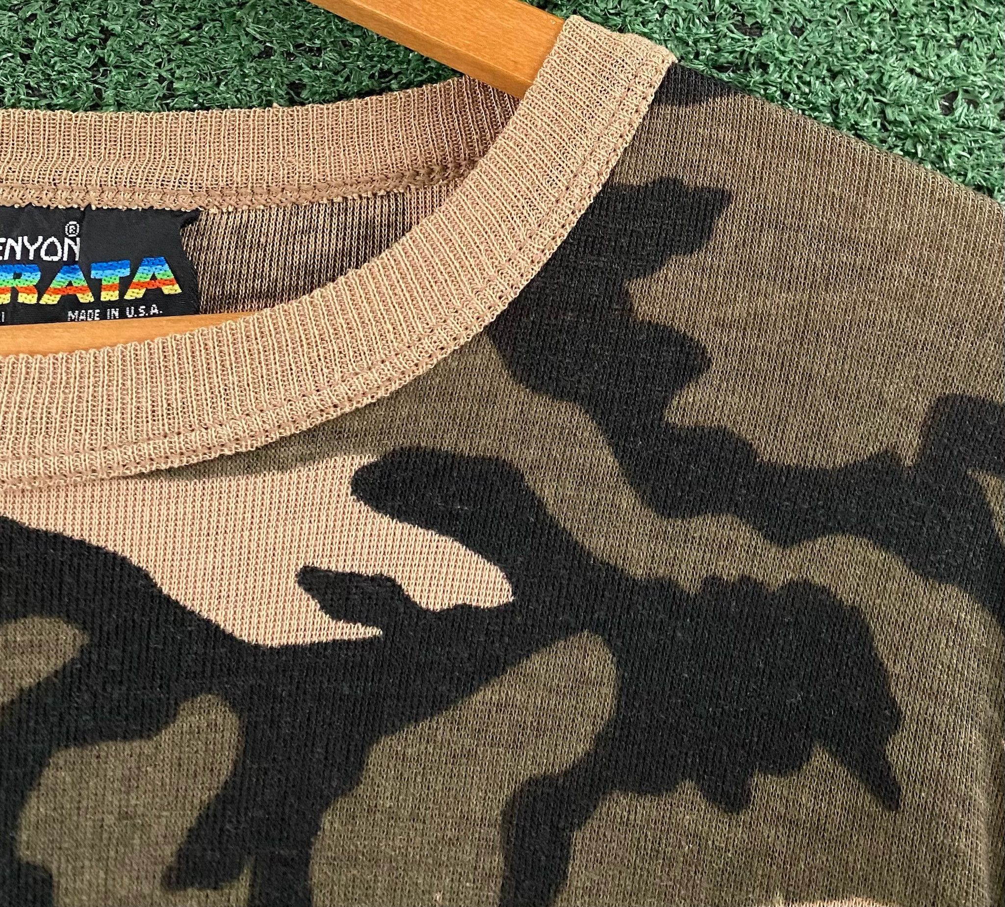 Vintage 80’s Kenyon Camouflage Thermal Long Sleeve Shirt Medium Size US M / EU 48-50 / 2 - 4 Thumbnail