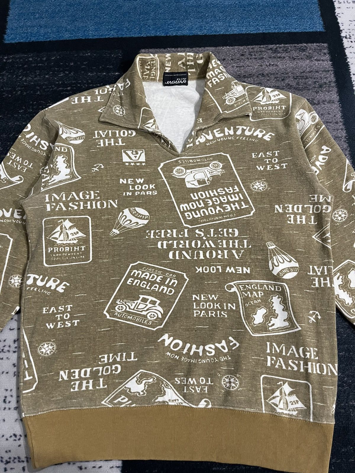 Japanese Brand × Vintage Vintage Elite Jaguar Full Print Collar Sweatshirt Size US M / EU 48-50 / 2 - 5 Thumbnail