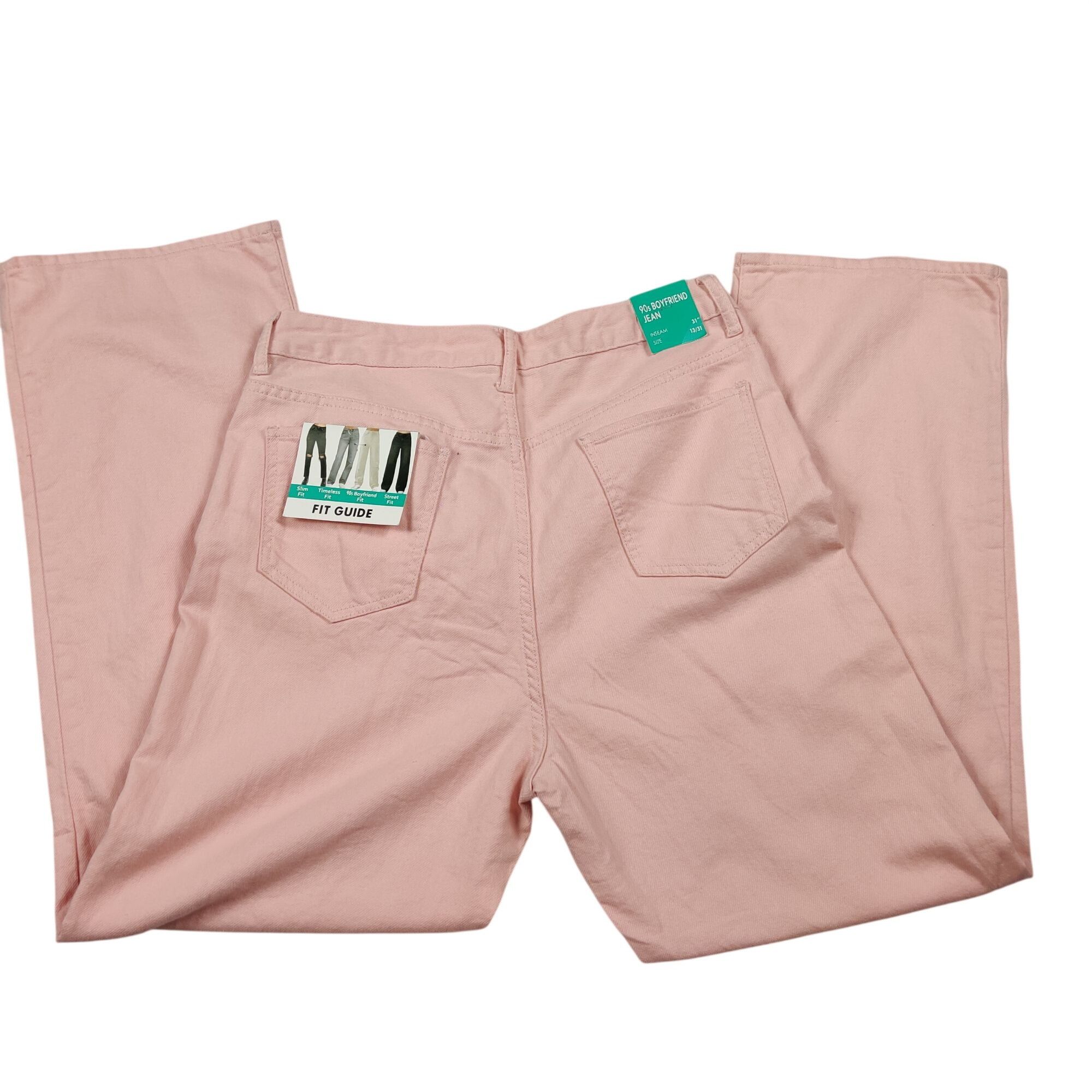 Other S.O.N.G Retro 90s Boyfriend Jeans 13 Pink Straight Denim Bar Size 31" - 2 Thumbnail
