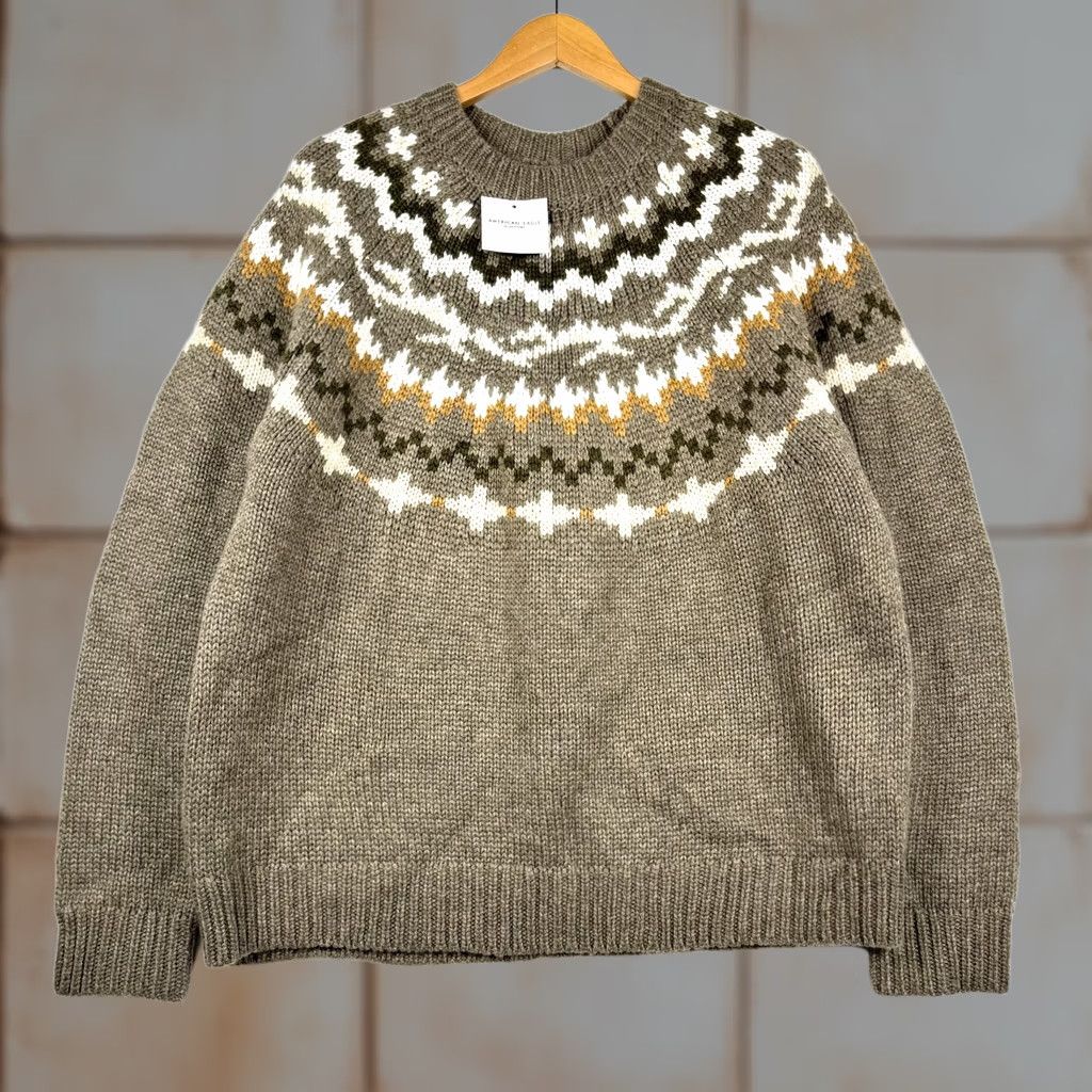 American Eagle Outfitters VINTAGE? No. (Original is new) So: American Eagle Outfitters Sweater Mens L Crew Neck Brown Knit Fair Isle Pullover Knit Winter Fall Casual Size US L / EU 52-54 / 3 - 1 Thumbnail
