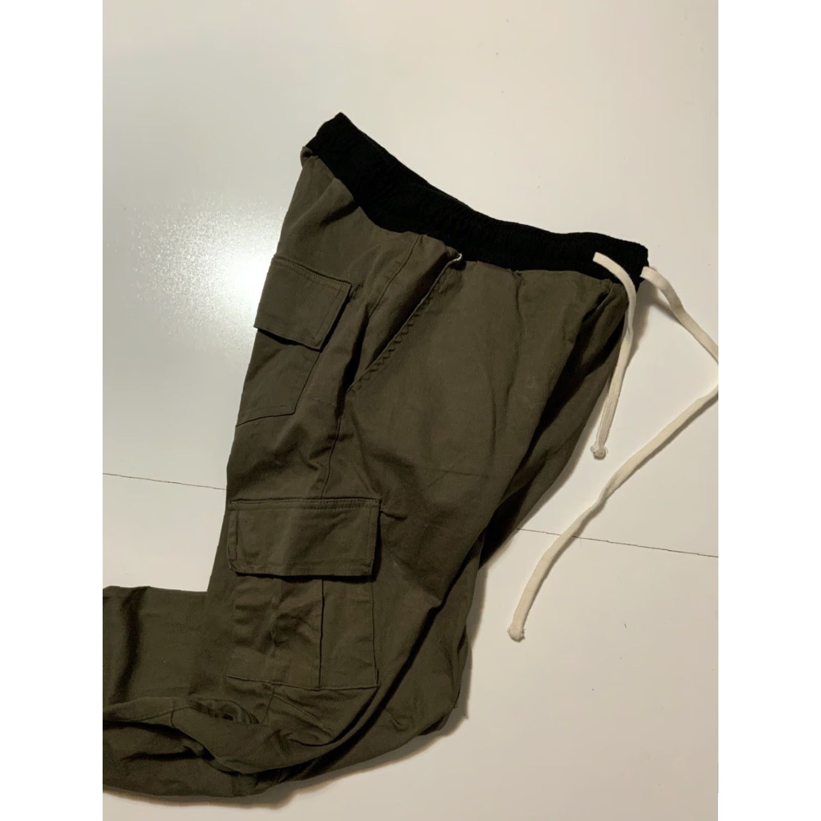 MNML MNML Los Angeles Slim Fit Olive Green Cargo Drawstring Utility Pants M Men Cargo Pants Slim Drawstring 32in Inseam Regular Size Olive Green Mens Size US 31 - 5 Thumbnail
