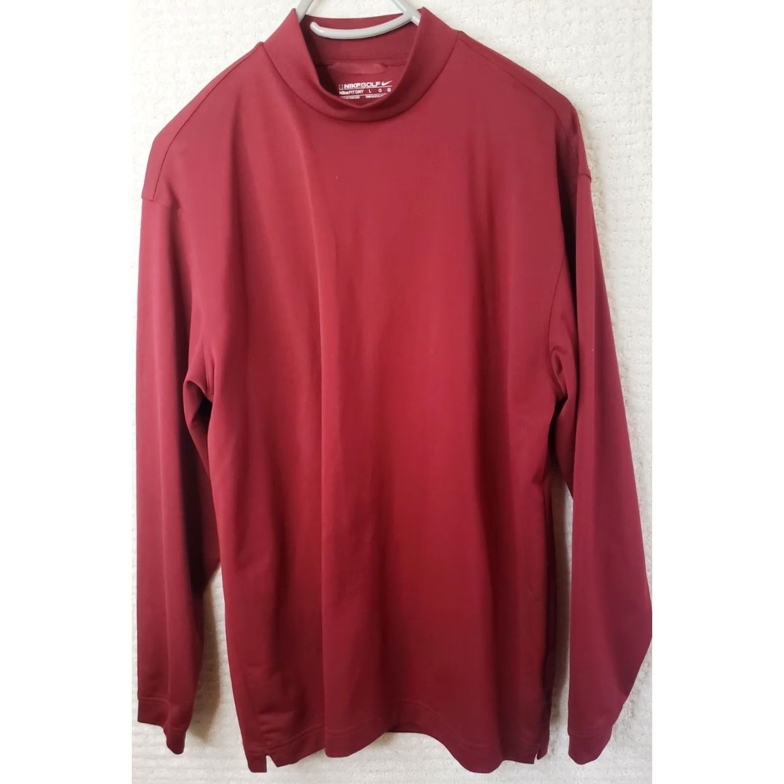 Nike Nike Golf Fit Dry Pullover Shirt Men's L Red Long Sleeve Mock Neck Polyester Size US L / EU 52-54 / 3 - 2 Thumbnail