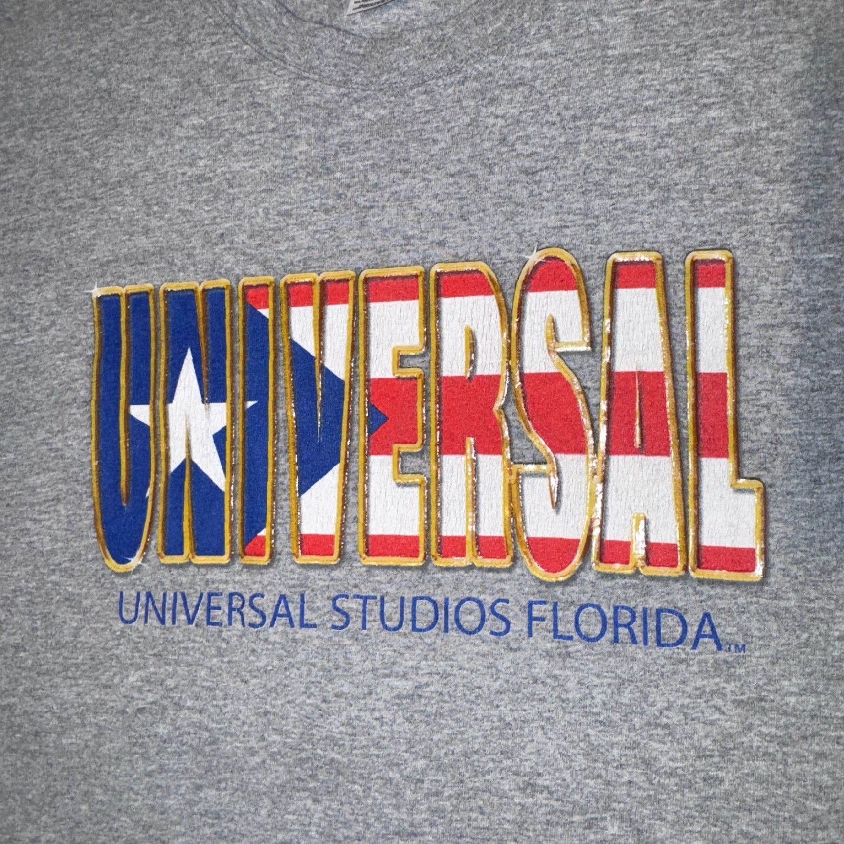 Vintage VINTAGE Universal Studios Florida USA Flag GEL Graphic Gray T-Shirt - L Size US L / EU 52-54 / 3 - 3 Thumbnail