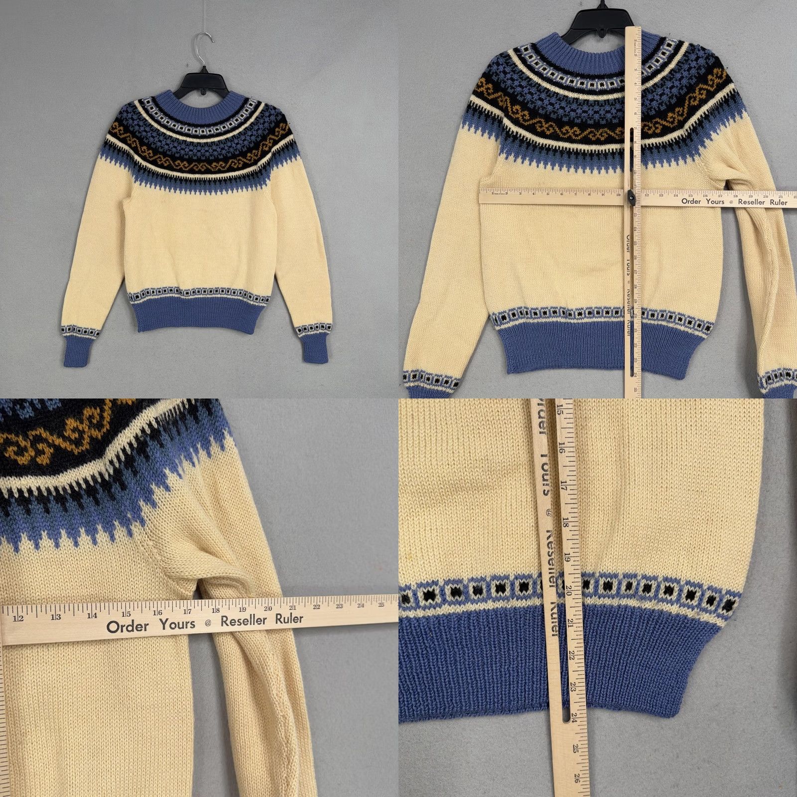 Vintage VINTAGE Zbinden Sport Luzern Sweater Womens Small White Fair Isle Ski Pullover Crew Neck Winter Knit Casual Womens Size S / US 4 / IT 40 - 8 Thumbnail