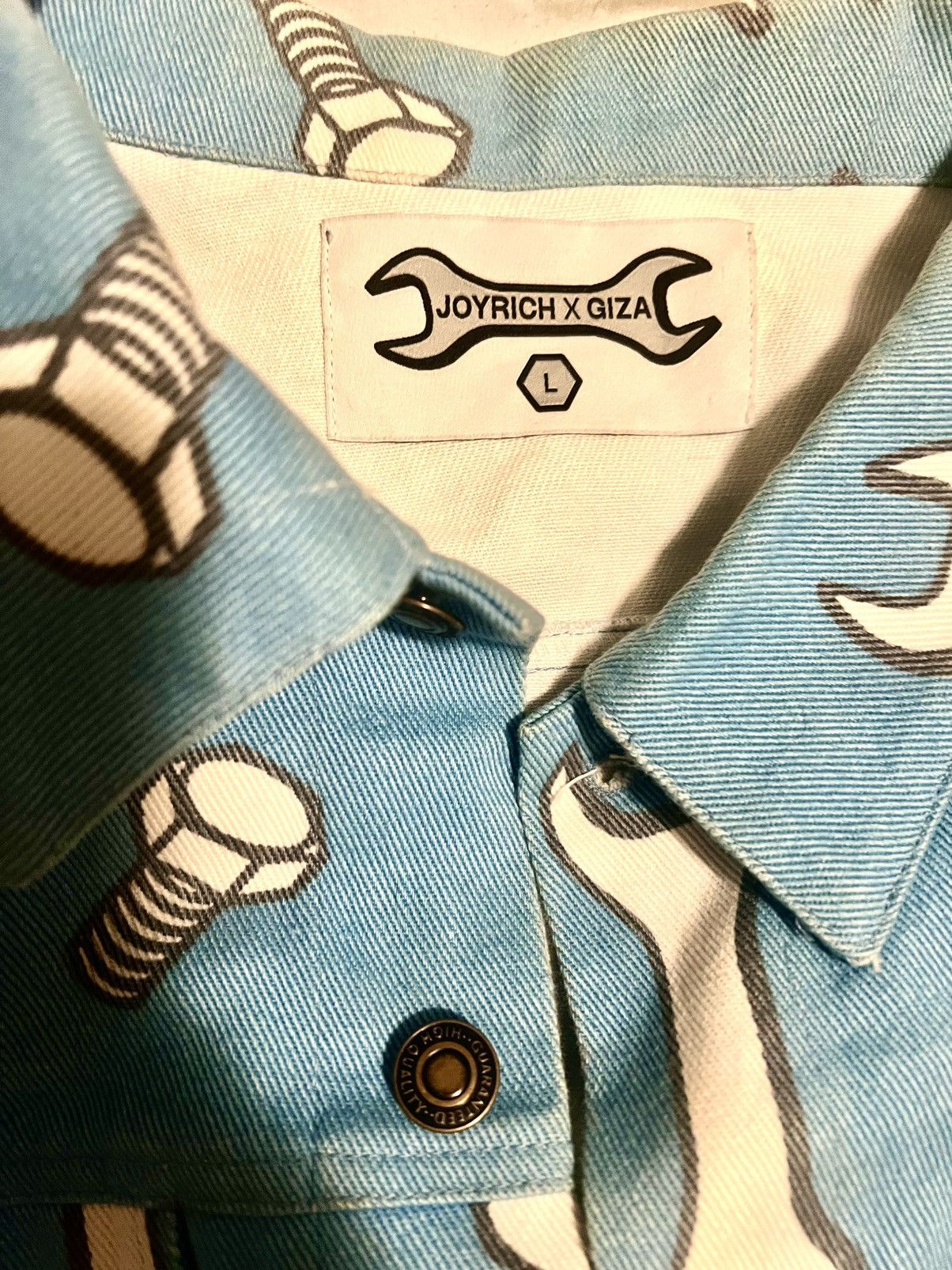 Joyrich Rare Joyrich x Giza Wrench & Bolt Print Denim jacket Size US L / EU 52-54 / 3 - 2 Thumbnail