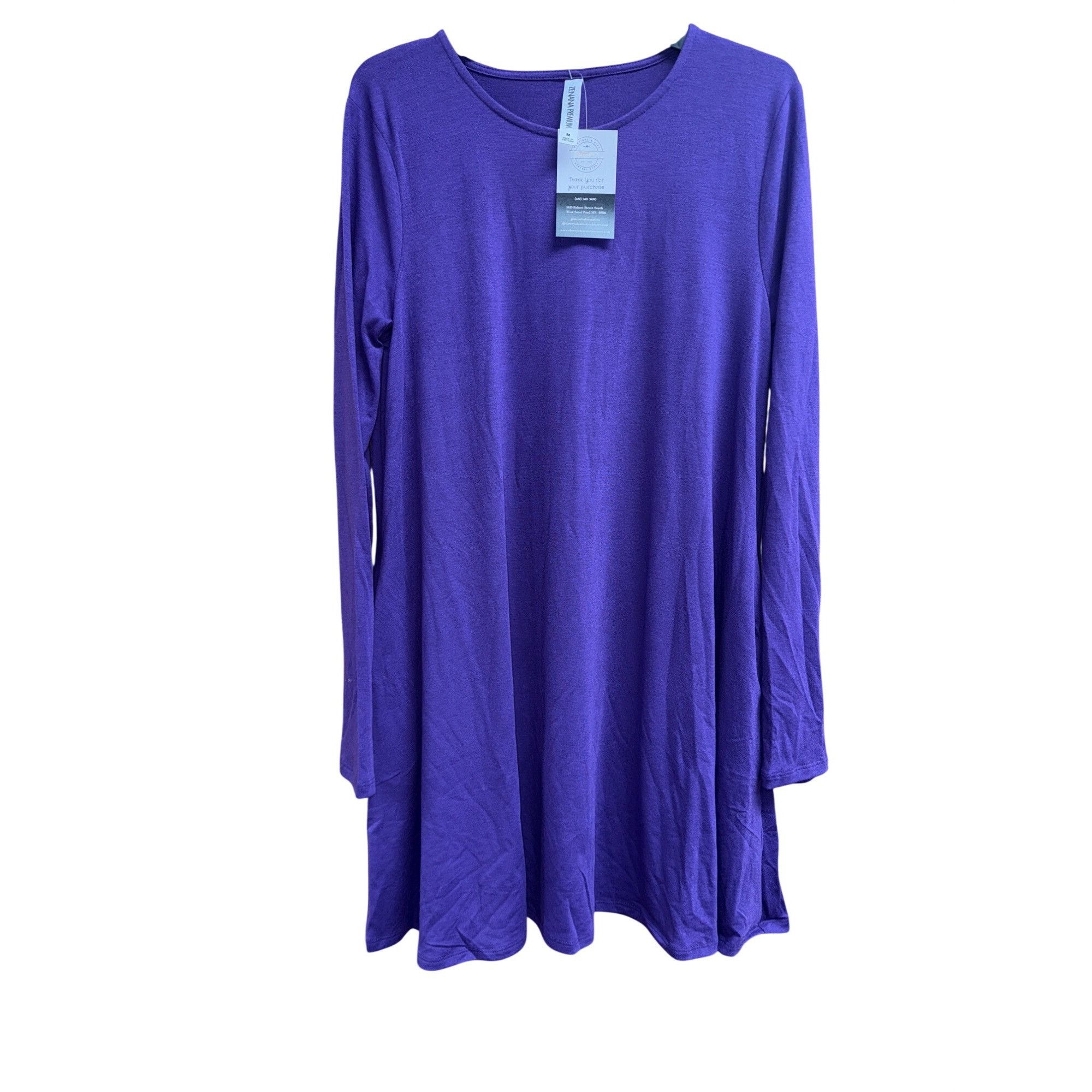 Other Long Sleeve Swing Tunic With Side Pockets Purple Medium Size M / US 6-8 / IT 42-44 - 2 Thumbnail