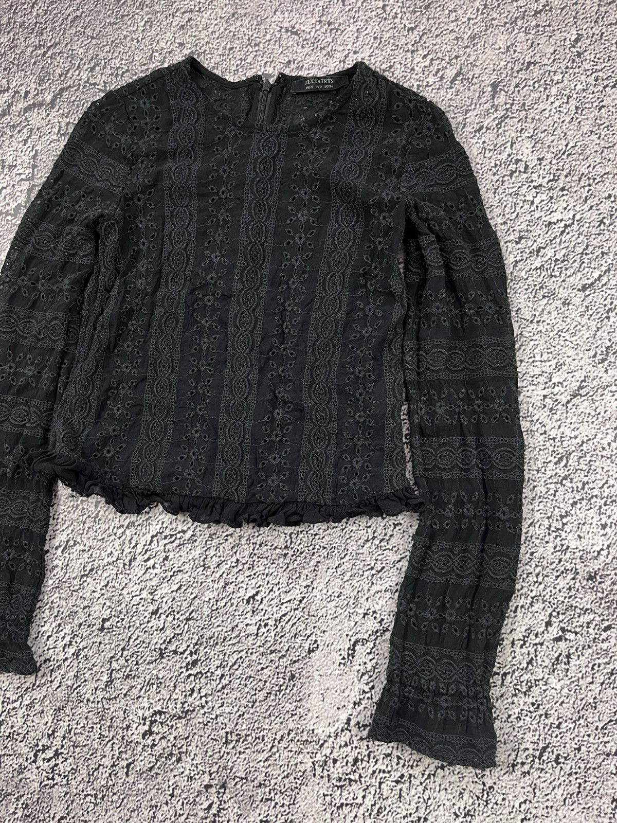 Allsaints Vinatge Allsaints textured mesh floral embroidered blouse Size XS / US 0-2 / IT 36-38 - 3 Thumbnail