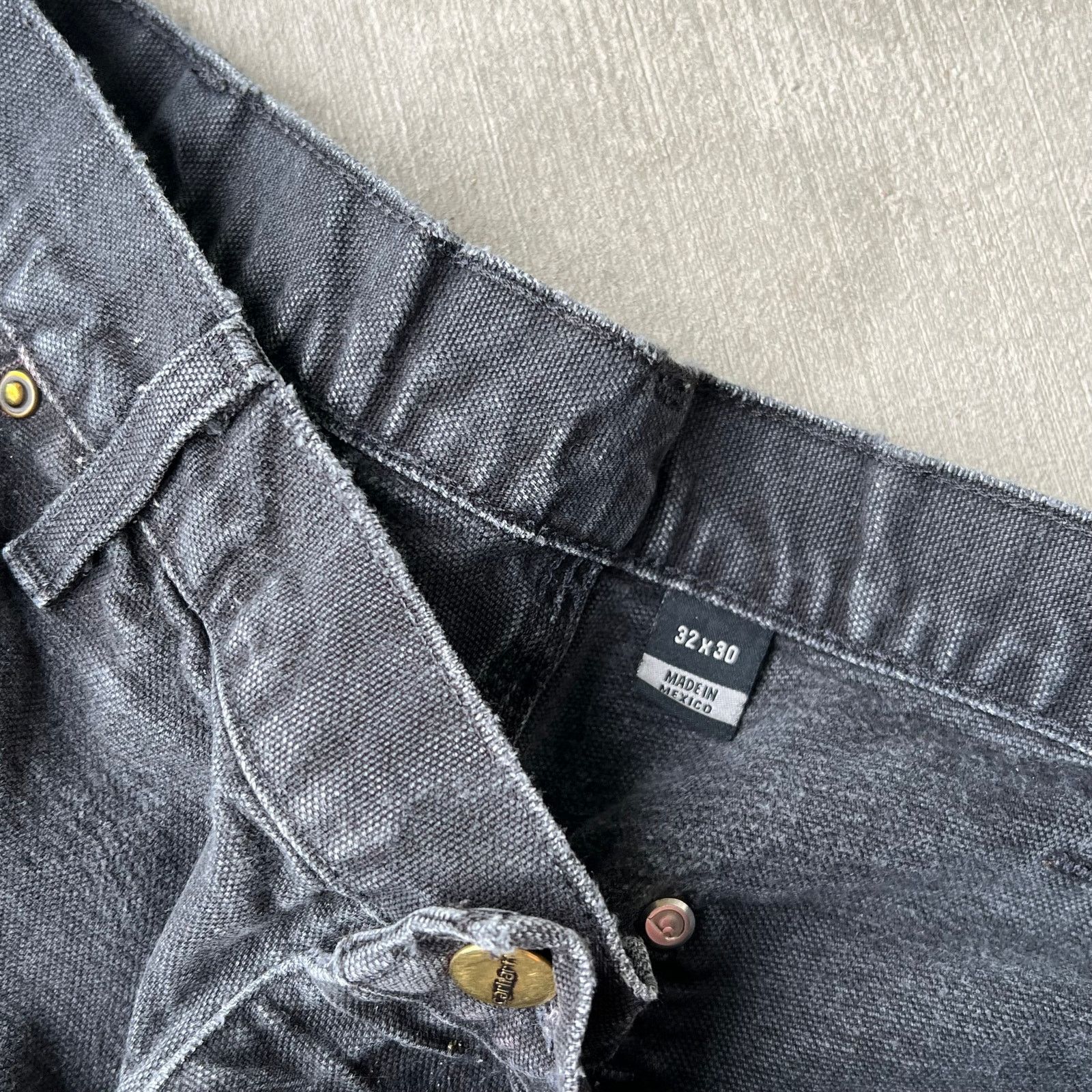Carhartt × Vintage Carhartt faded black double knee work wear carpenter pants Size US 31 - 5 Thumbnail