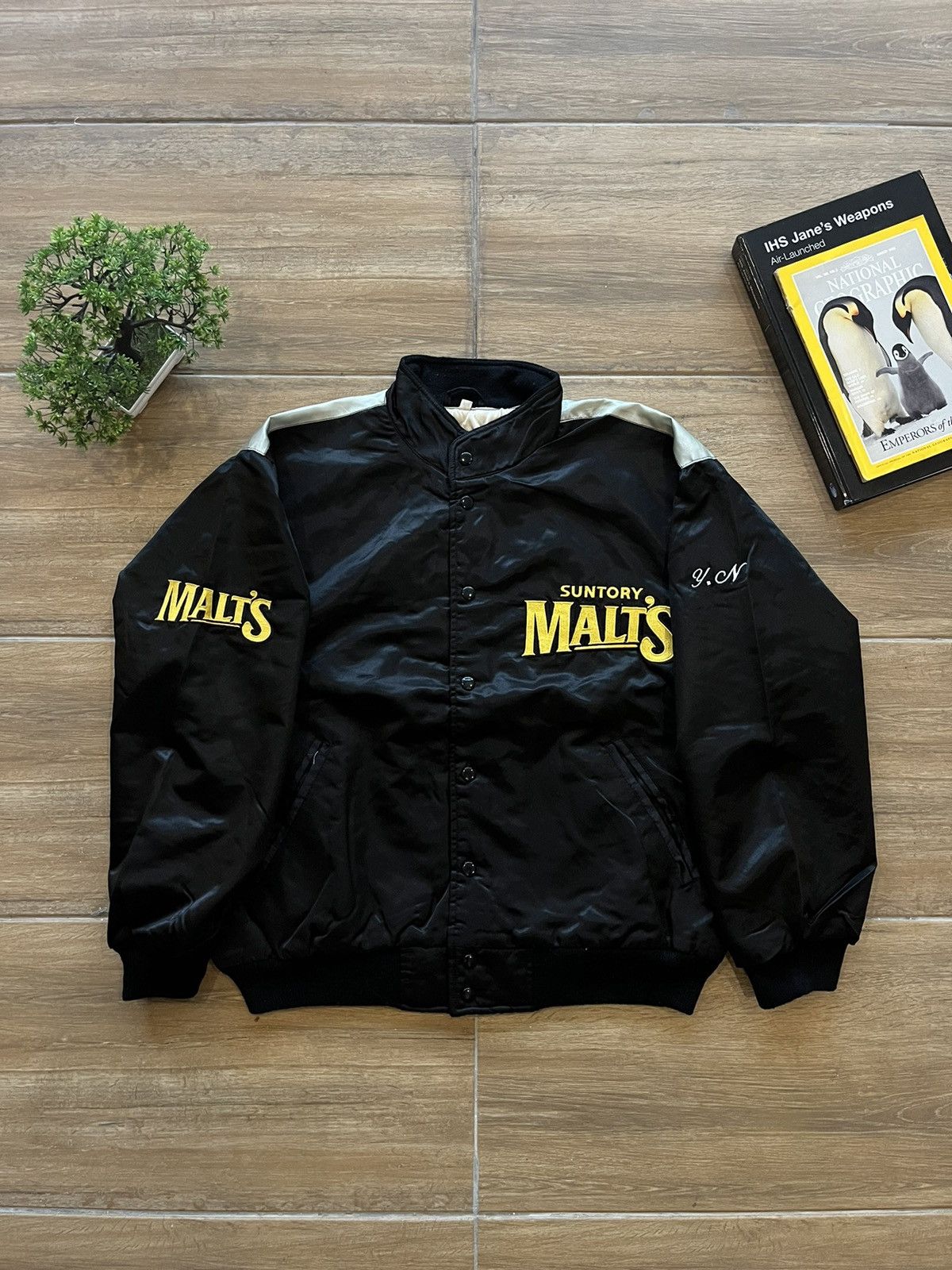 Japanese Brand × MLB Vtg Suntory Malts Baseball Varsity Jacket Size US L / EU 52-54 / 3 - 4 Thumbnail