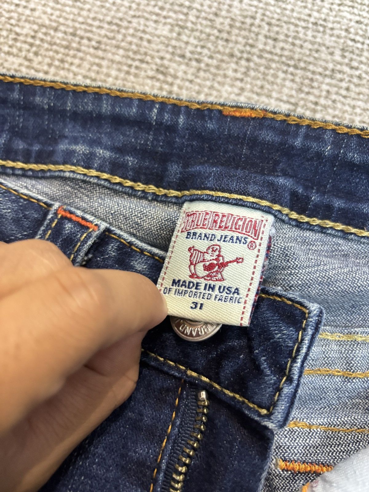 True Religion Y2K Distressed True Religion Flare Bootcut Denim Jeans Size 31" - 6 Thumbnail