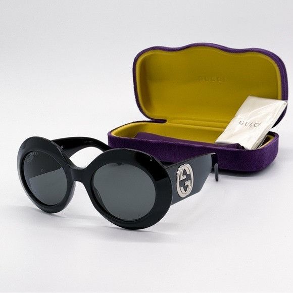 Gucci NEW GG1647S 007 GUCCI BLACK ROUND WOMEN SUNGLASSES GG 1647S Size ONE SIZE - 2 Thumbnail