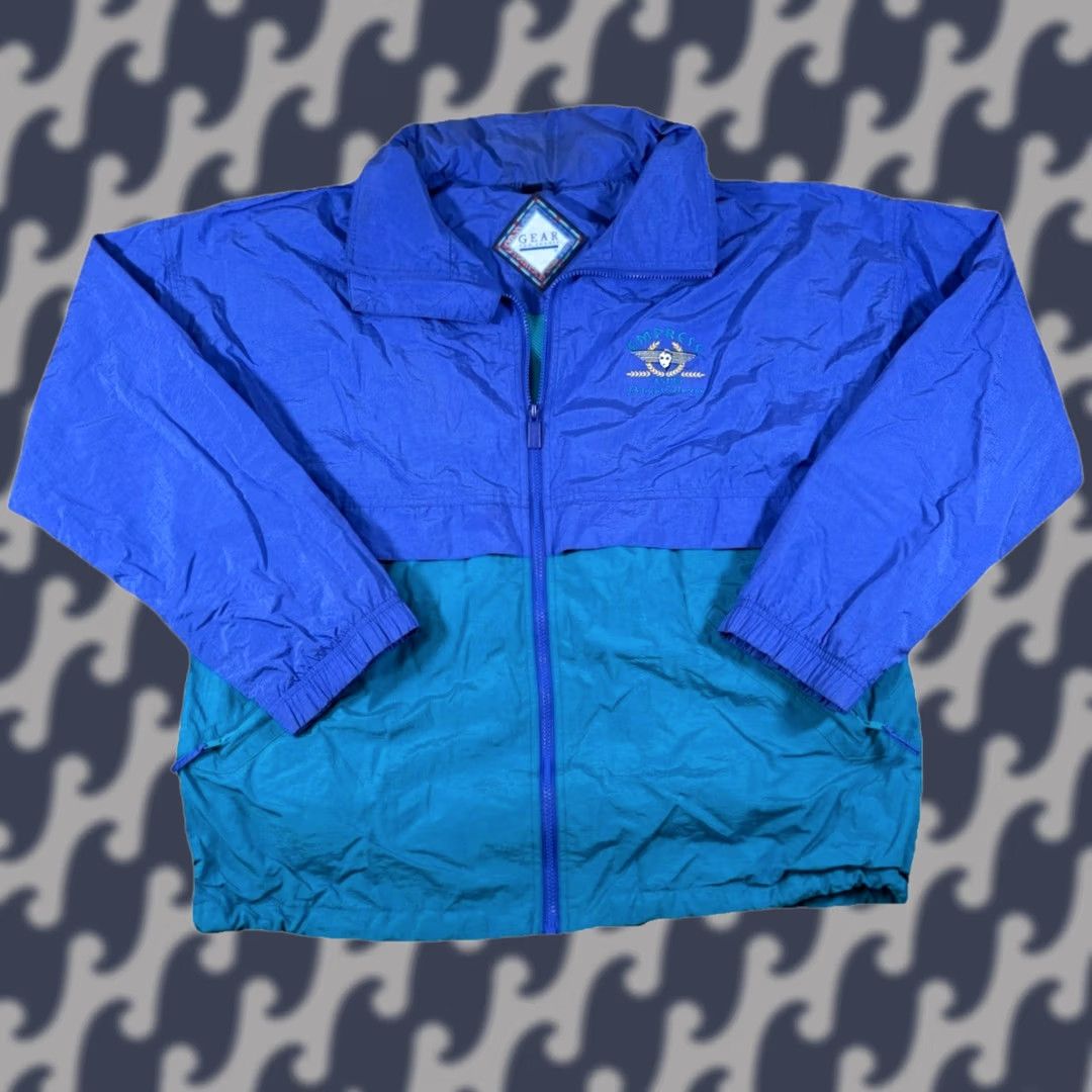 Etro VINTAGE Empress Casino Jacket Turquoise Retro W/ Zippered Hood • Adult Size XL Mens Womens Unisex Adults 90s 80s USA Logo Embroidered Full Zip Jacket Size US XL / EU 56 / 4 - 1 Thumbnail
