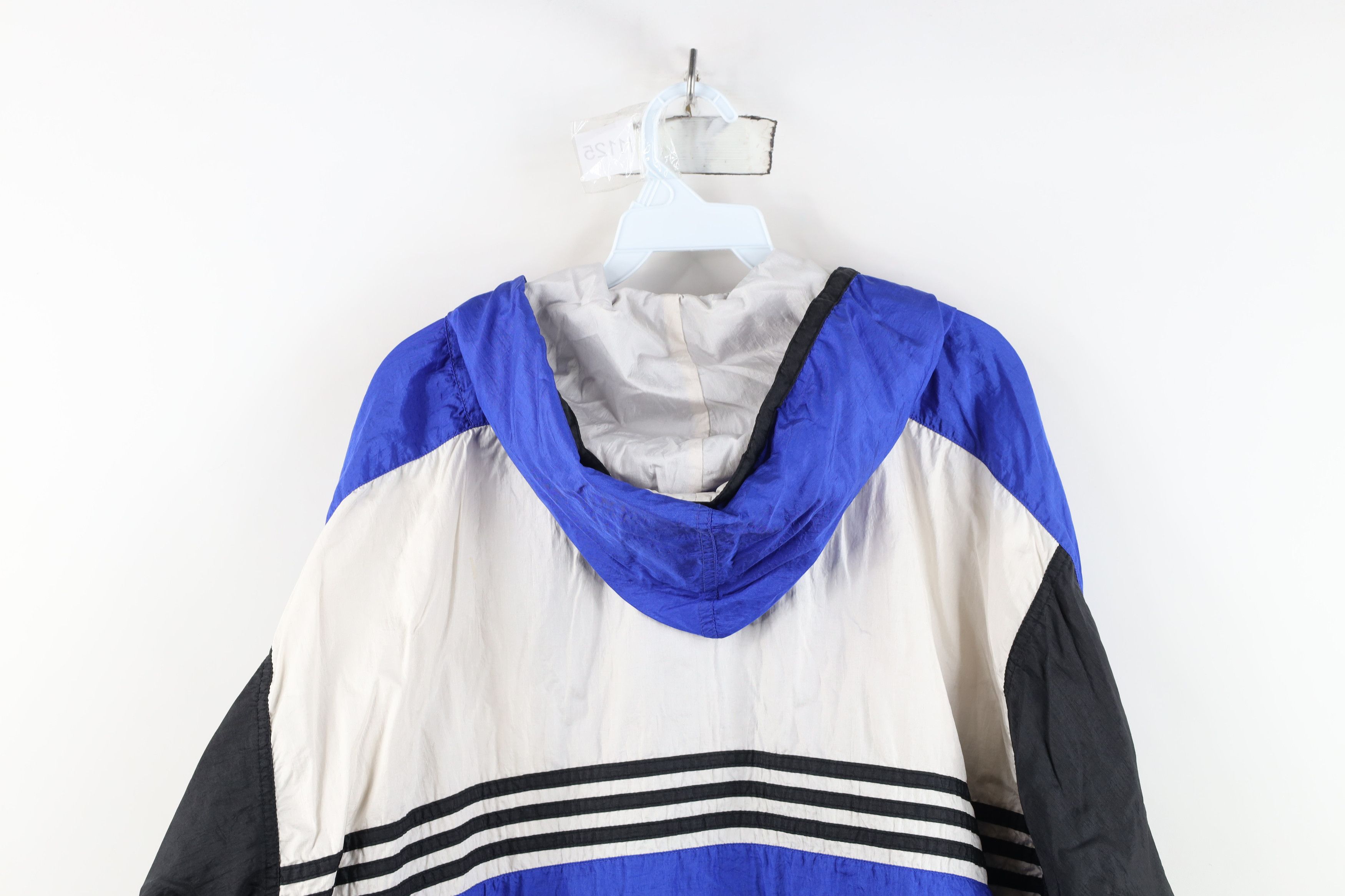 Adidas Vintage 90s Adidas Striped Hooded Anorak Windbreaker Jacket Size US M / EU 48-50 / 2 - 15 Thumbnail