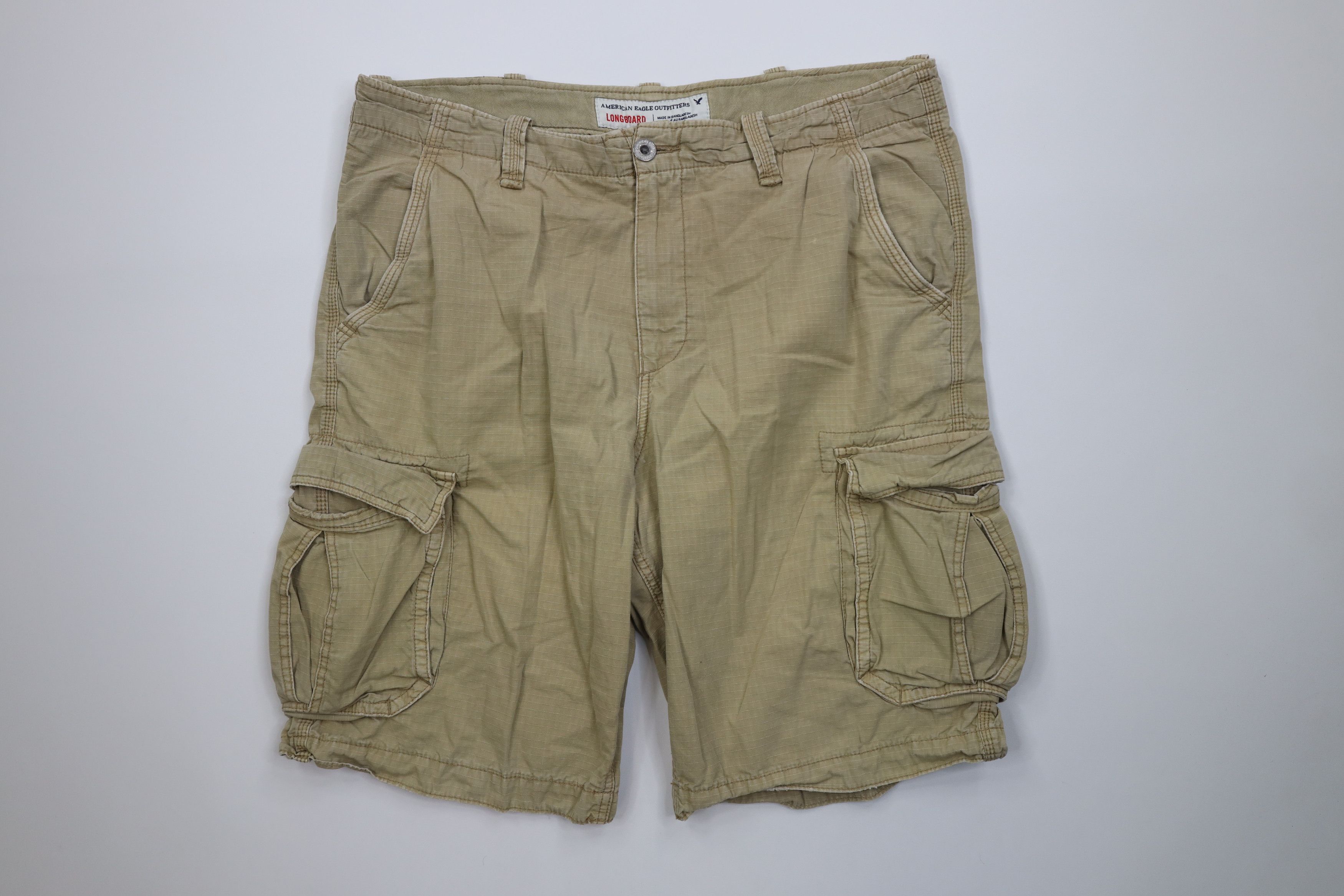 American Eagle Outfitters Vintage Y2K American Eagle Ripstop Cargo Shorts Beige Brown Size US 38 / EU 54 - 1 Thumbnail