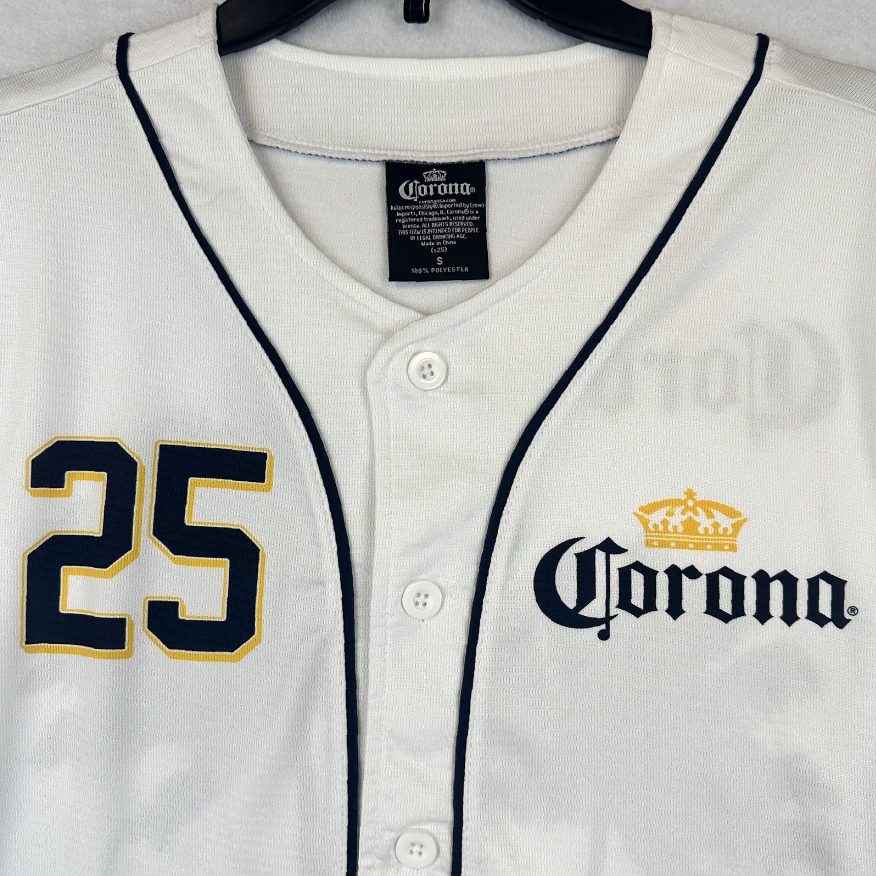 Vintage Corona Shirt Mens Small Baseball Jersey Button Up Palm Trees 25 La Vida Mas Fina Size US S / EU 44-46 / 1 - 3 Thumbnail