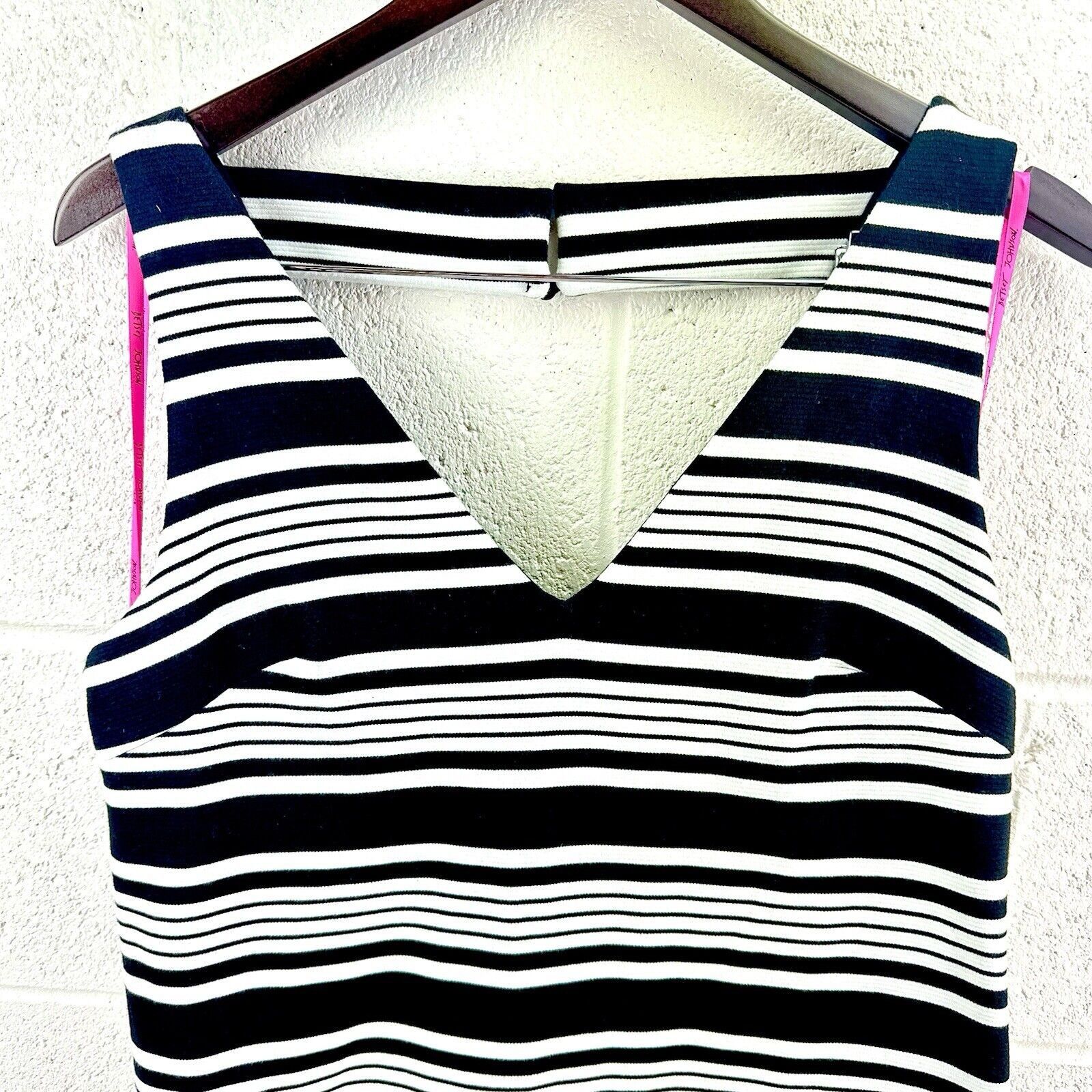 Betsey Johnson Betsey Johnson Sleeveless Midi Dress 14 Black & White Stripe Size XL / US 12-14 / IT 48-50 - 2 Thumbnail