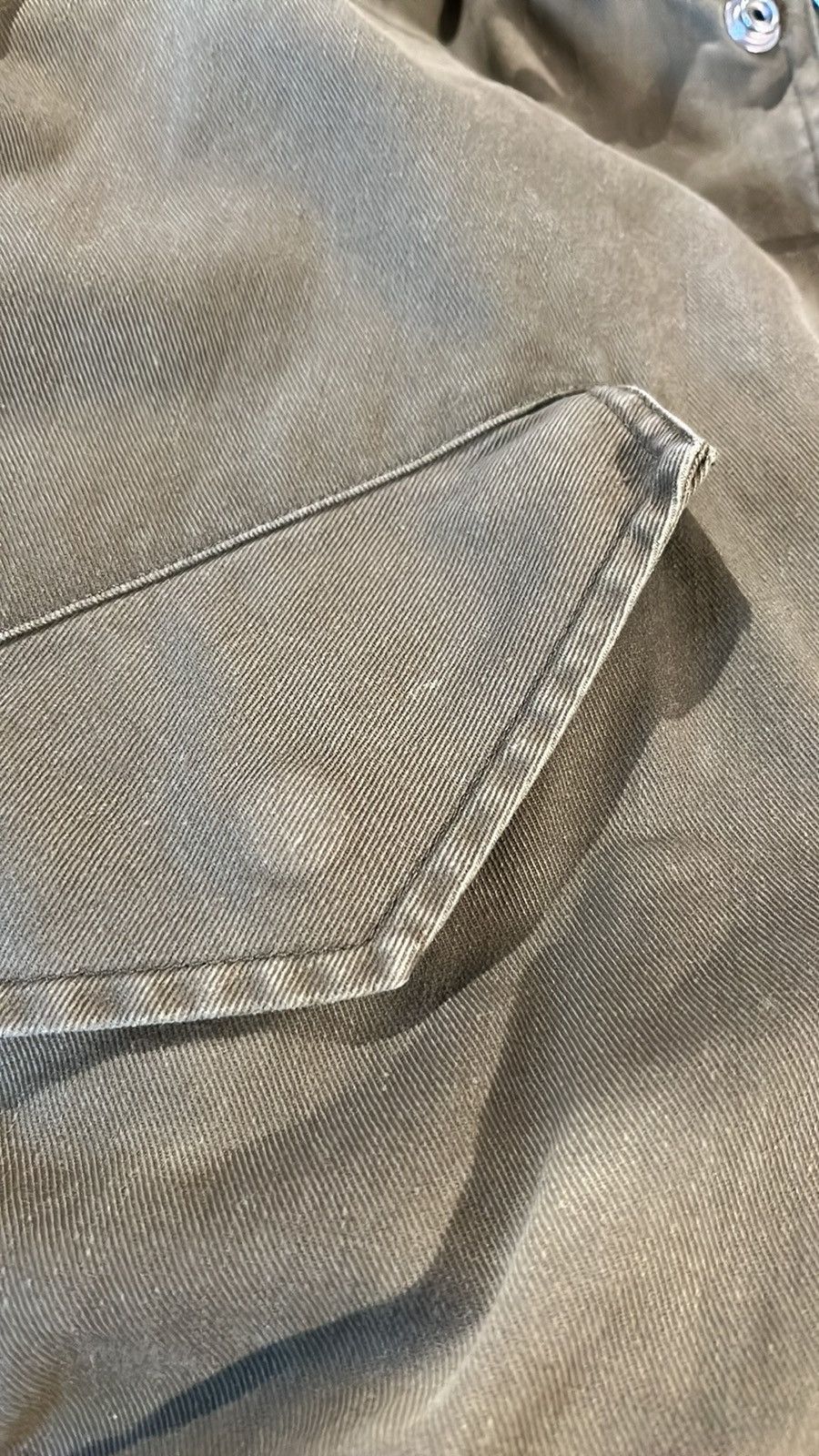 Saint Laurent Paris Saint Laurent SS/14 Khaki Gabardine Fishtail Military Parka Size US XXS / EU 40 - 10 Thumbnail