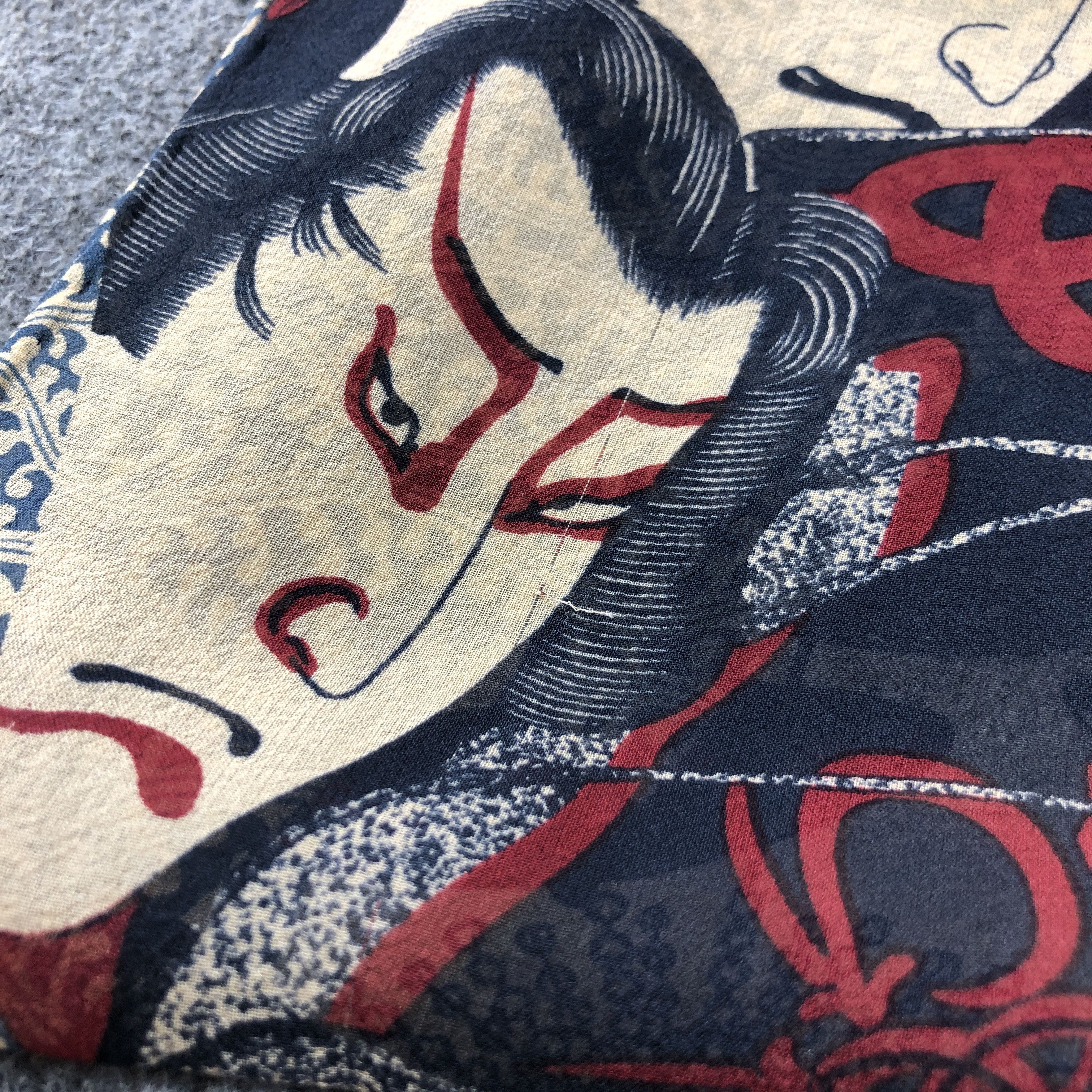Vintage Japanese Arts Hand Rolled Silk Stole Silk Scarf M1380 Size ONE SIZE - 5 Thumbnail