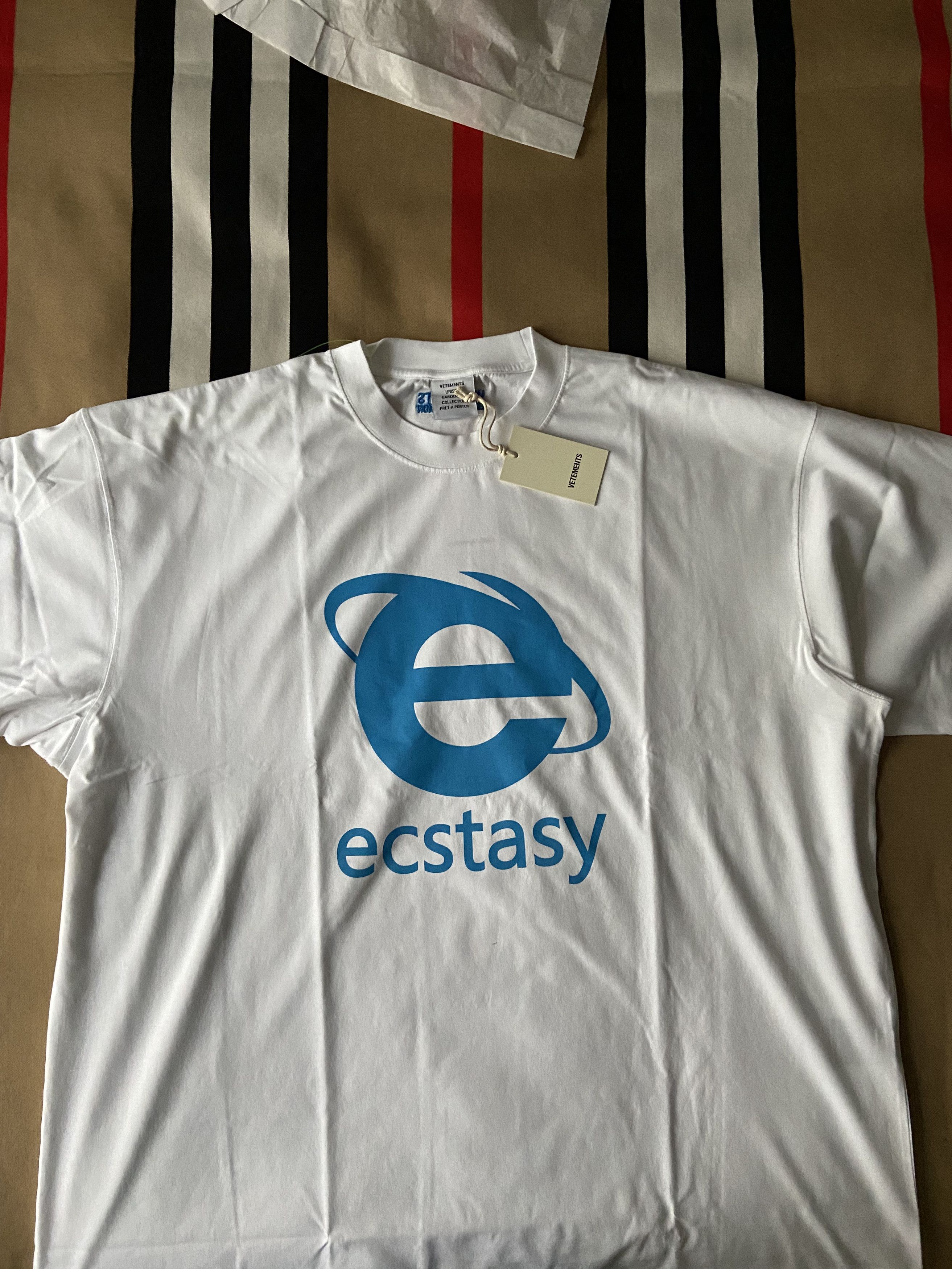 image of Vetements Ecstasy T-Shirt in White, Men's (Size Small)