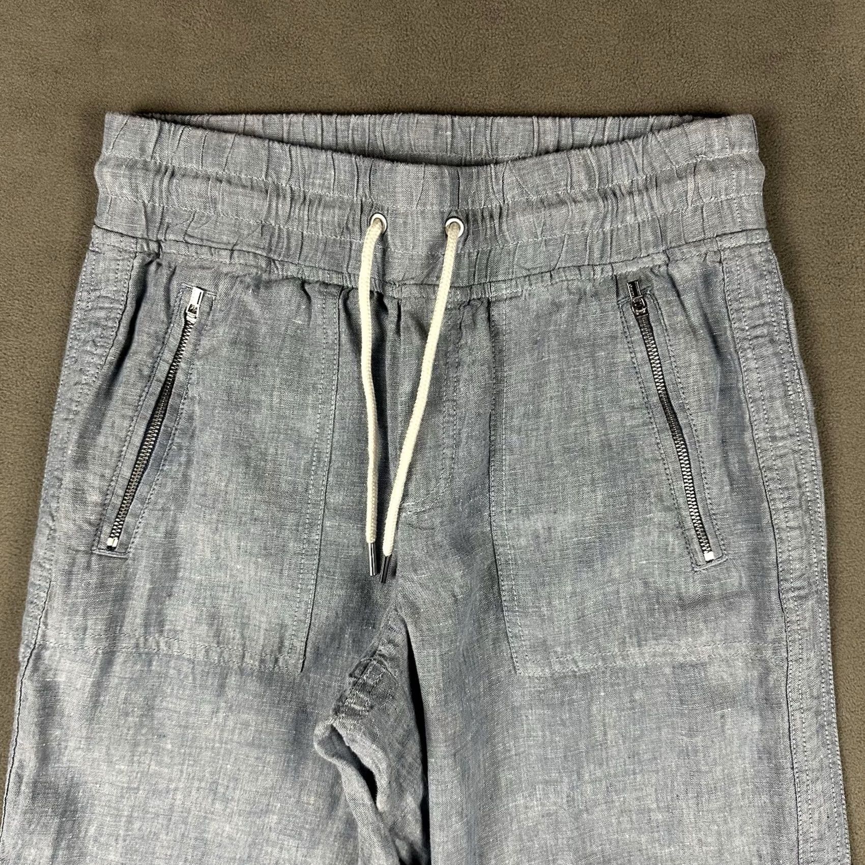 Athleta Athleta Womens Pants Blue 2 Linen Jogger Elastic Waist High Rise Drawstring Size 26" / US 2 / IT 38 - 3 Thumbnail