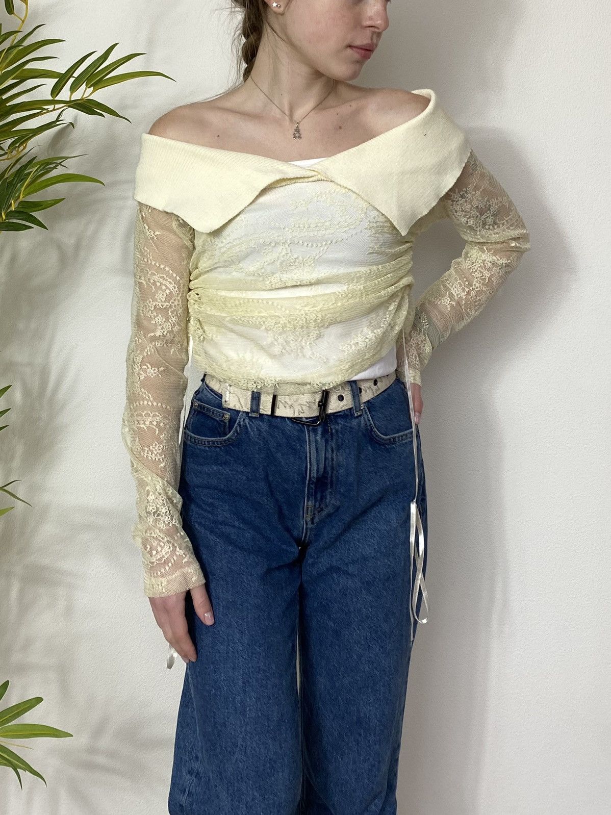 Vintage ISSEY MIYAKE STYLE MESH GUIPURE ON PUFFS LONGSLEEVE Size S / US 4 / IT 40 - 4 Thumbnail