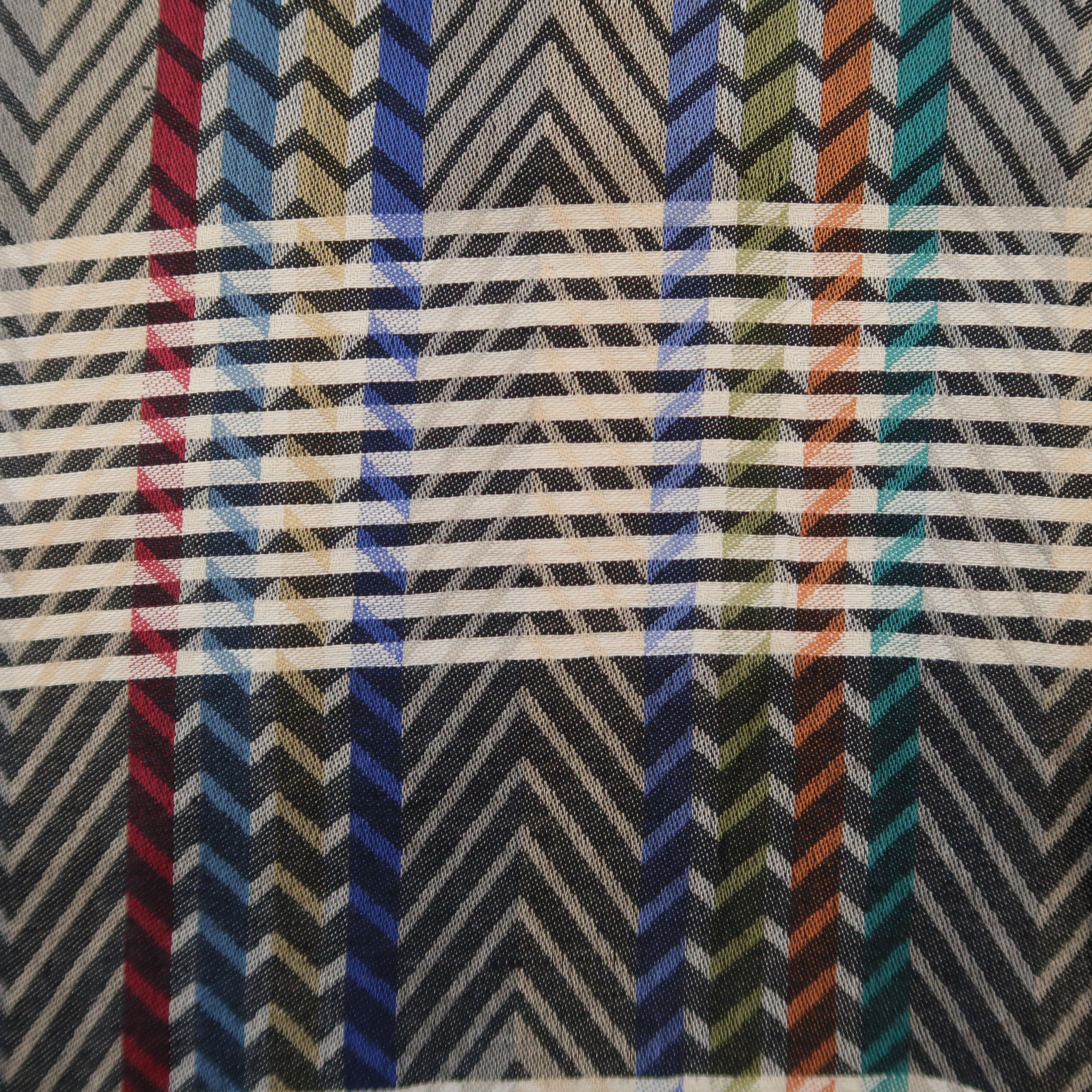 Missoni Vintage 80s Missoni Psychedelic Zig Zag Stitch Pattern Shirt Size US L / EU 52-54 / 3 - 8 Thumbnail